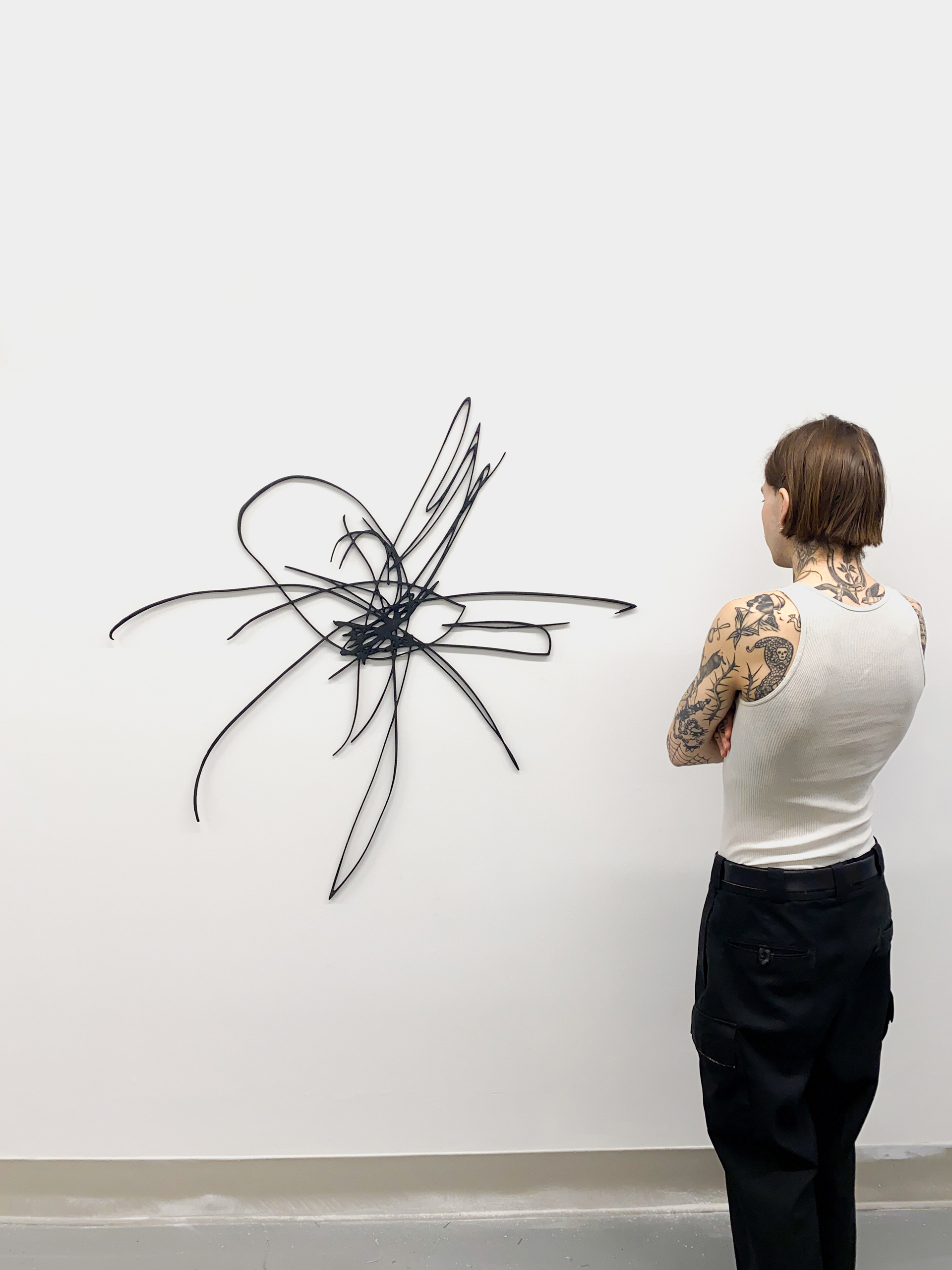 48 x 45 inches, Burnt laser cut wood