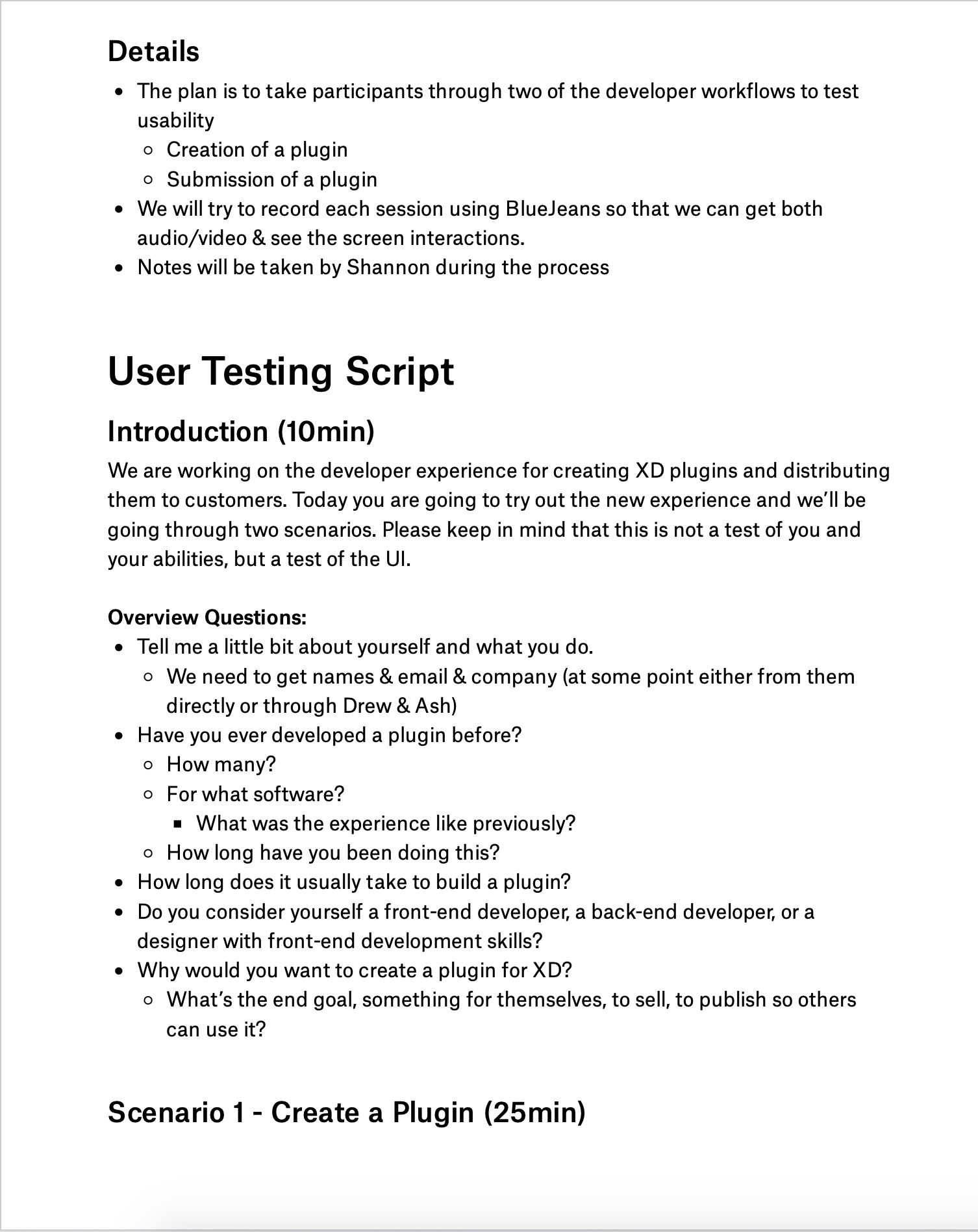 User Testing Script