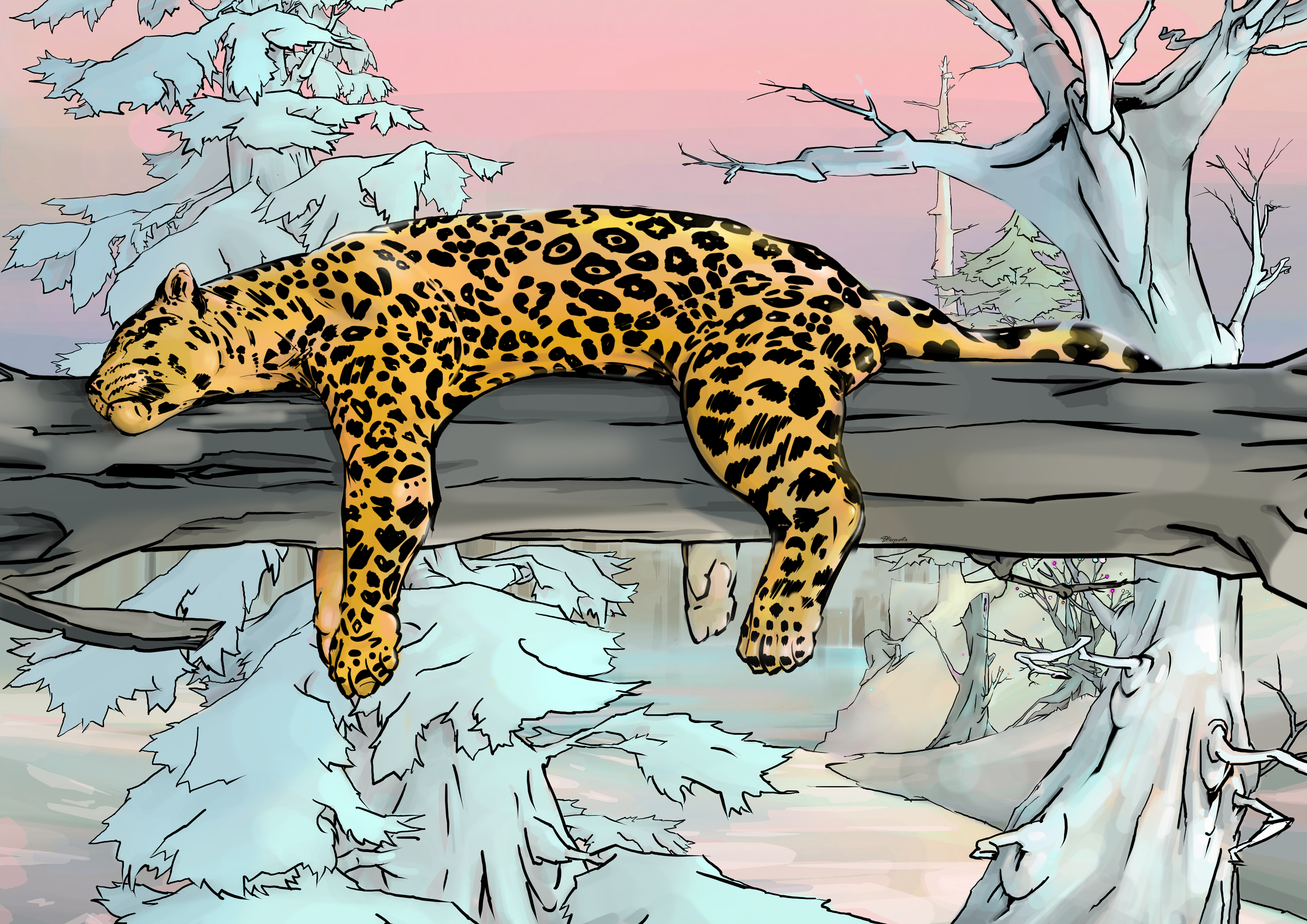 Soft kitty with a star spotted back.