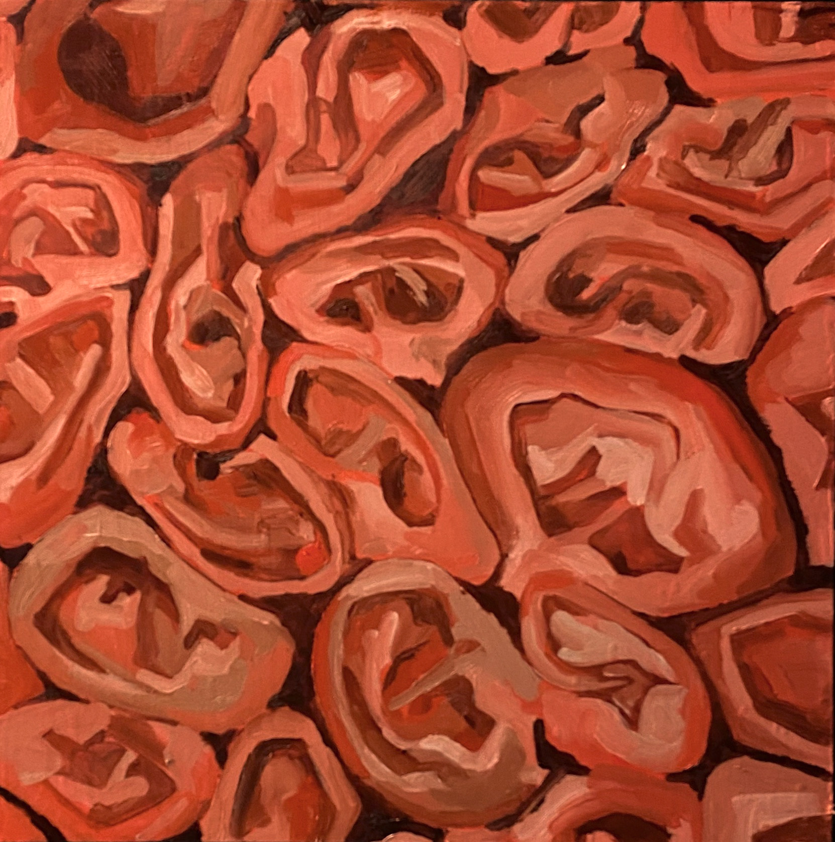Ear Box (2021). oil on foam board. 12 x 12 x 12 in