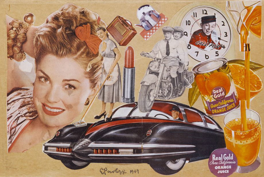 Real Gold. 1949. Sir Eduardo Paolozzi. Printed papers on paper 282 x 410 mm. Tate.