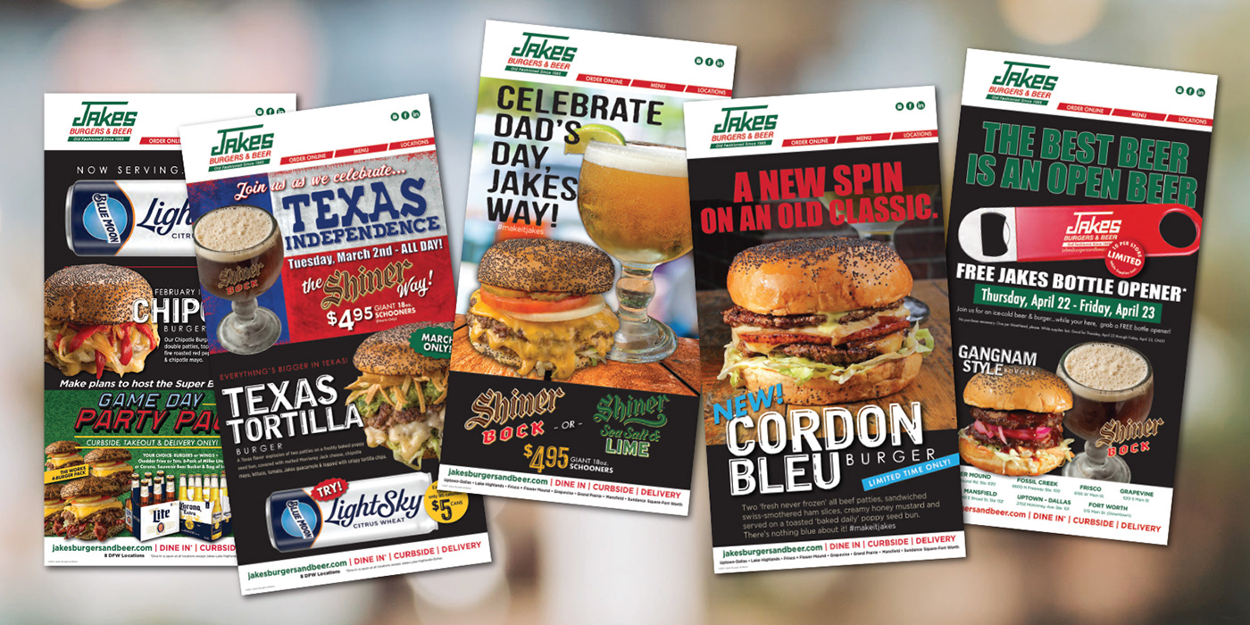 Jakes Burgers & Beer - Email Campaigns