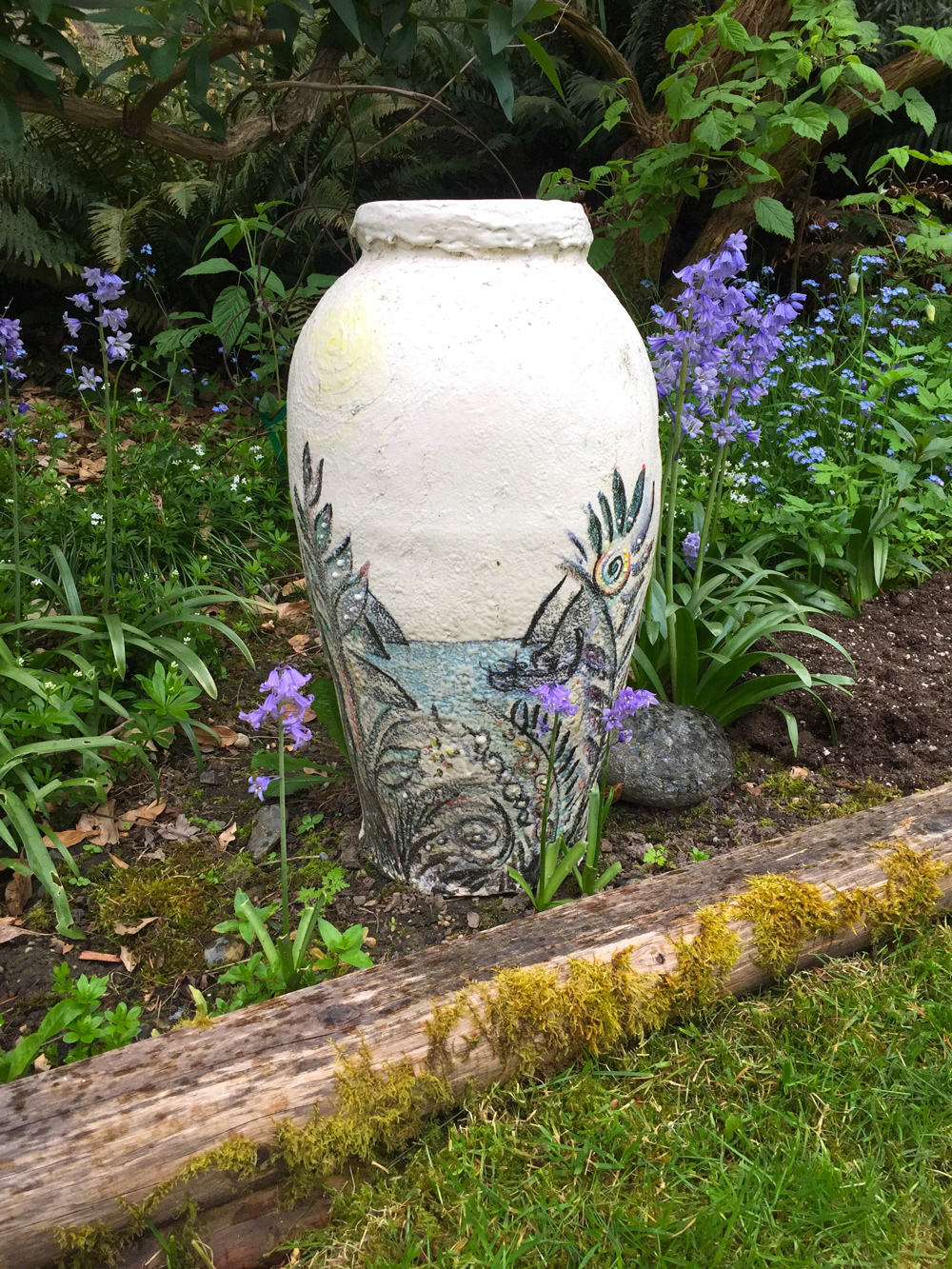 Porcelain Paperclay Vessel Harbor Scene Rosette Gault
