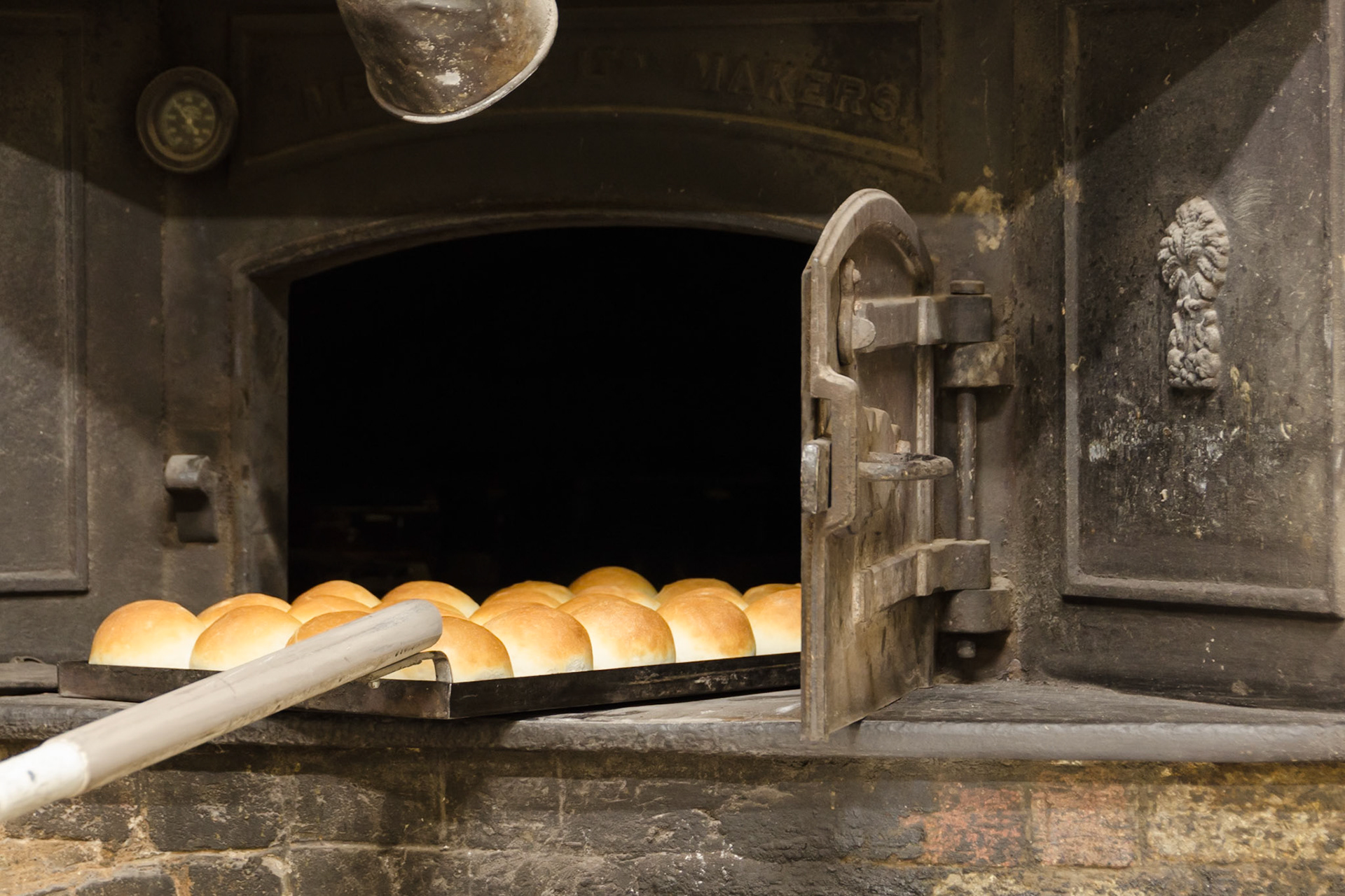 Bread rolls baked in the wood-fired oven