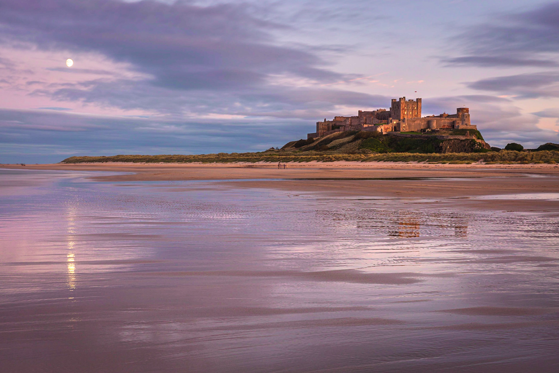 Bamburgh Castle in evening light