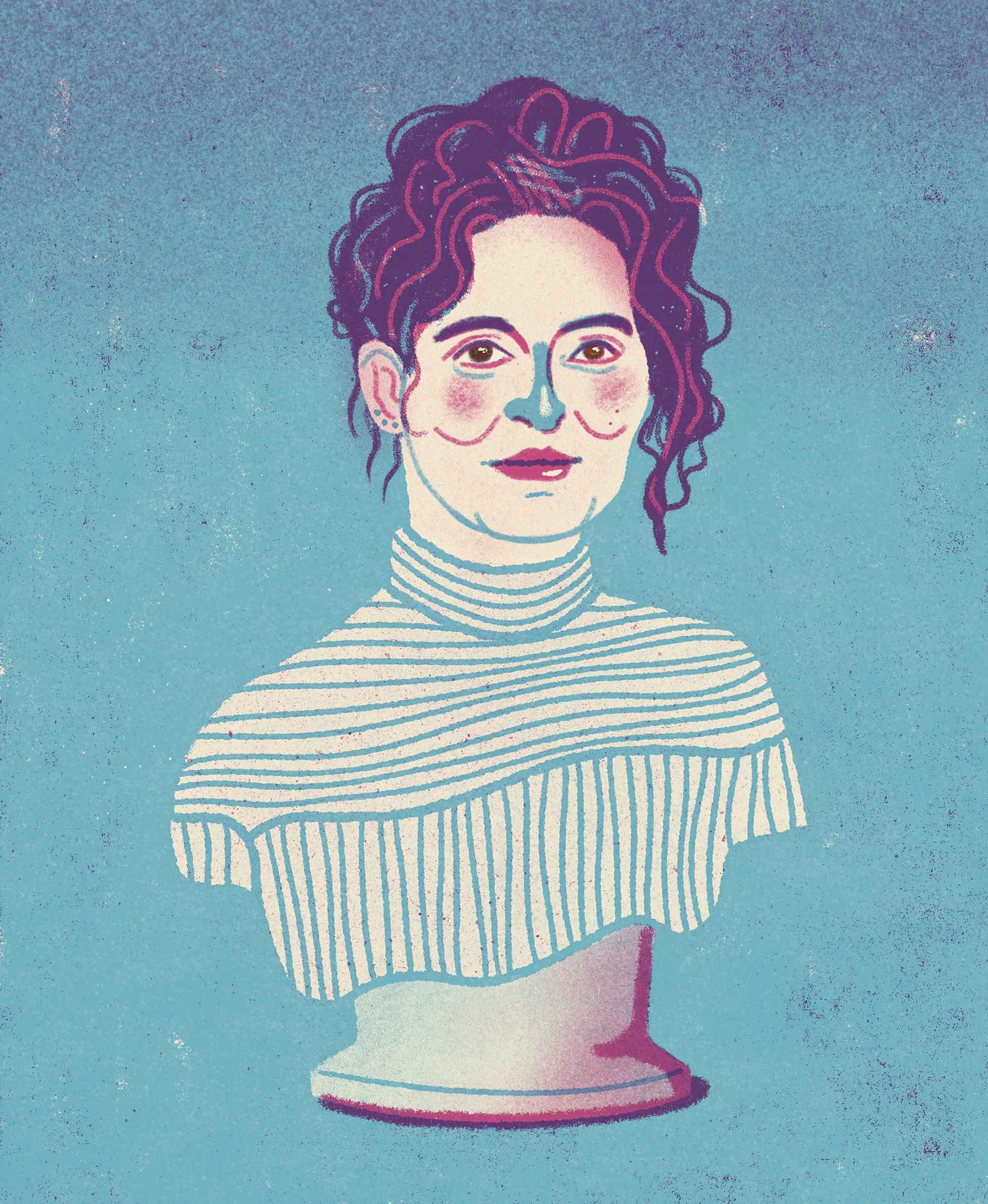 Whimsical-Stylized-Portrait-Illustration-as-Bust-Alice_Rohrwacher-by-Polina-Jakimova