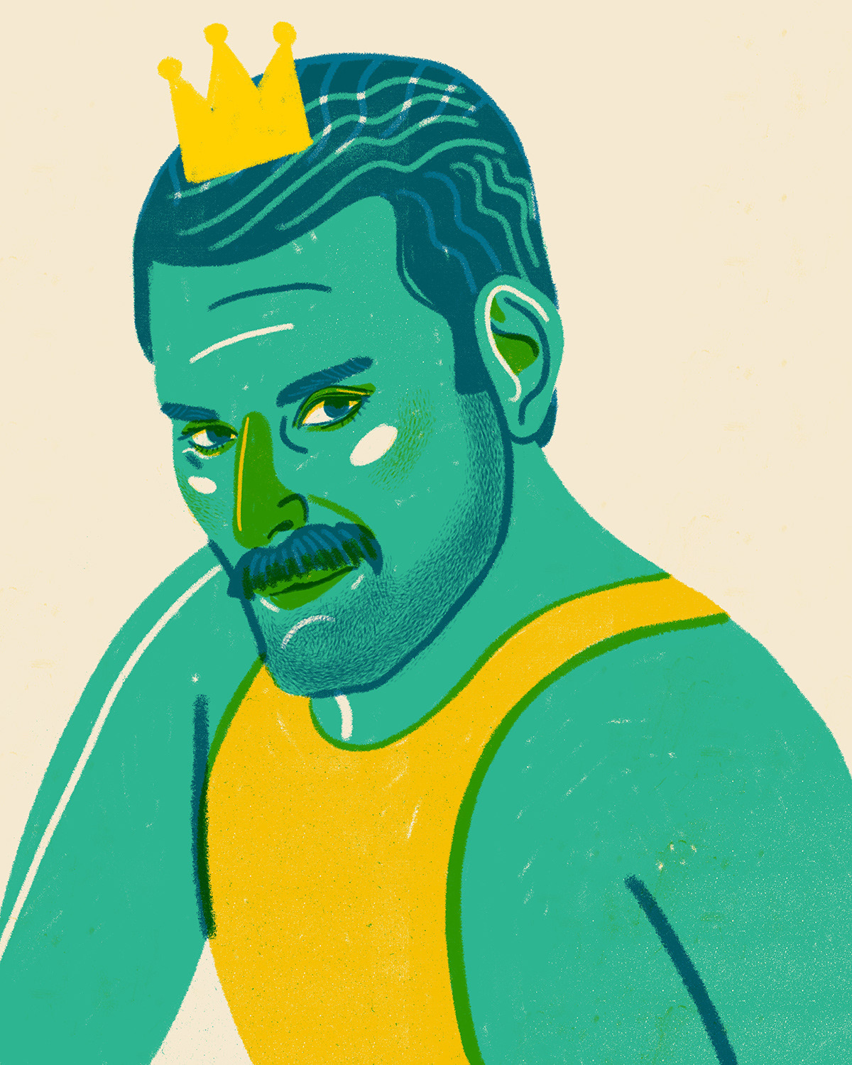 Illustrated-Portrait-of-Freddie-Mercury-Queen-by-Polina-Jakimova