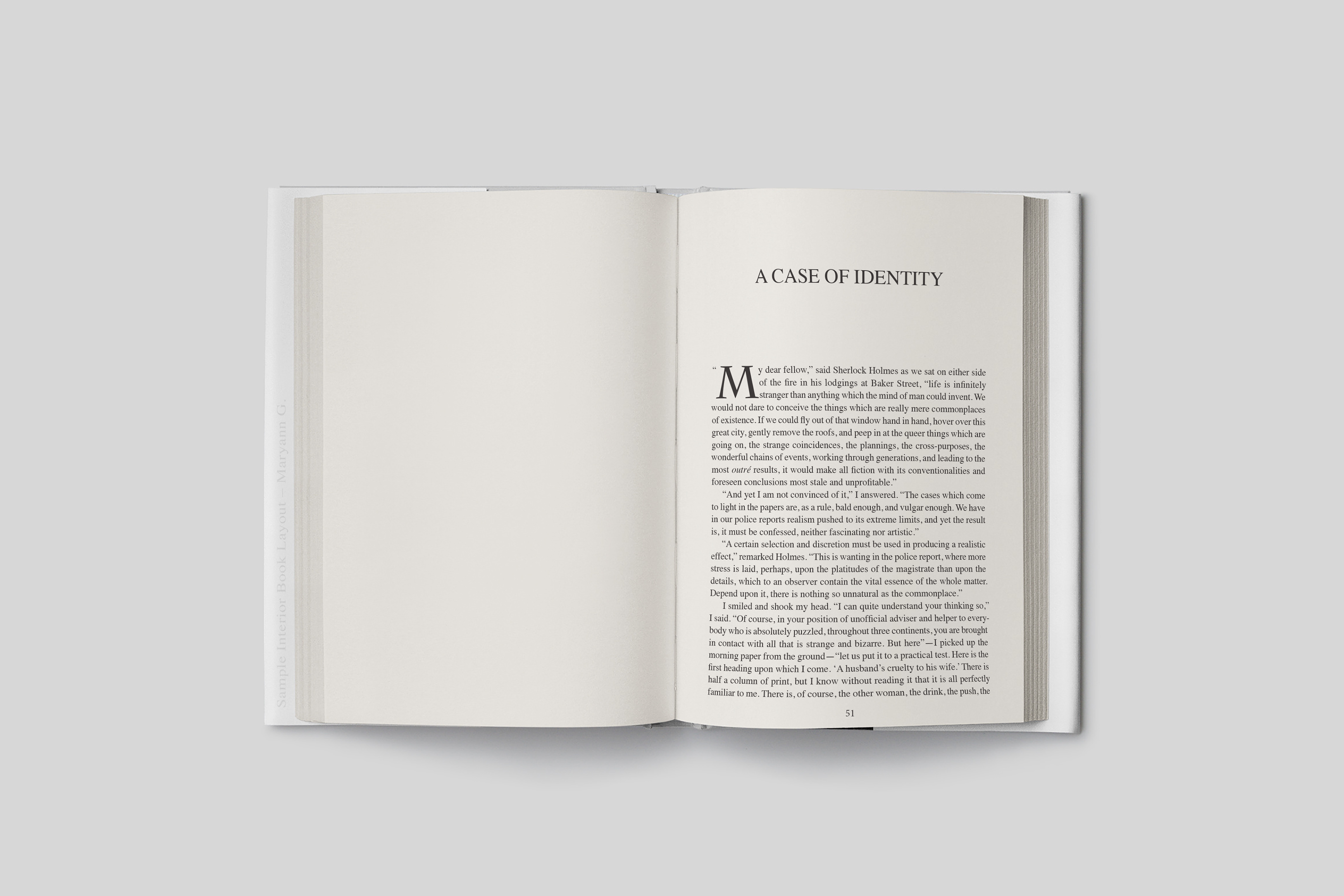 Chapter title page - customized drop cap to include quotation marks