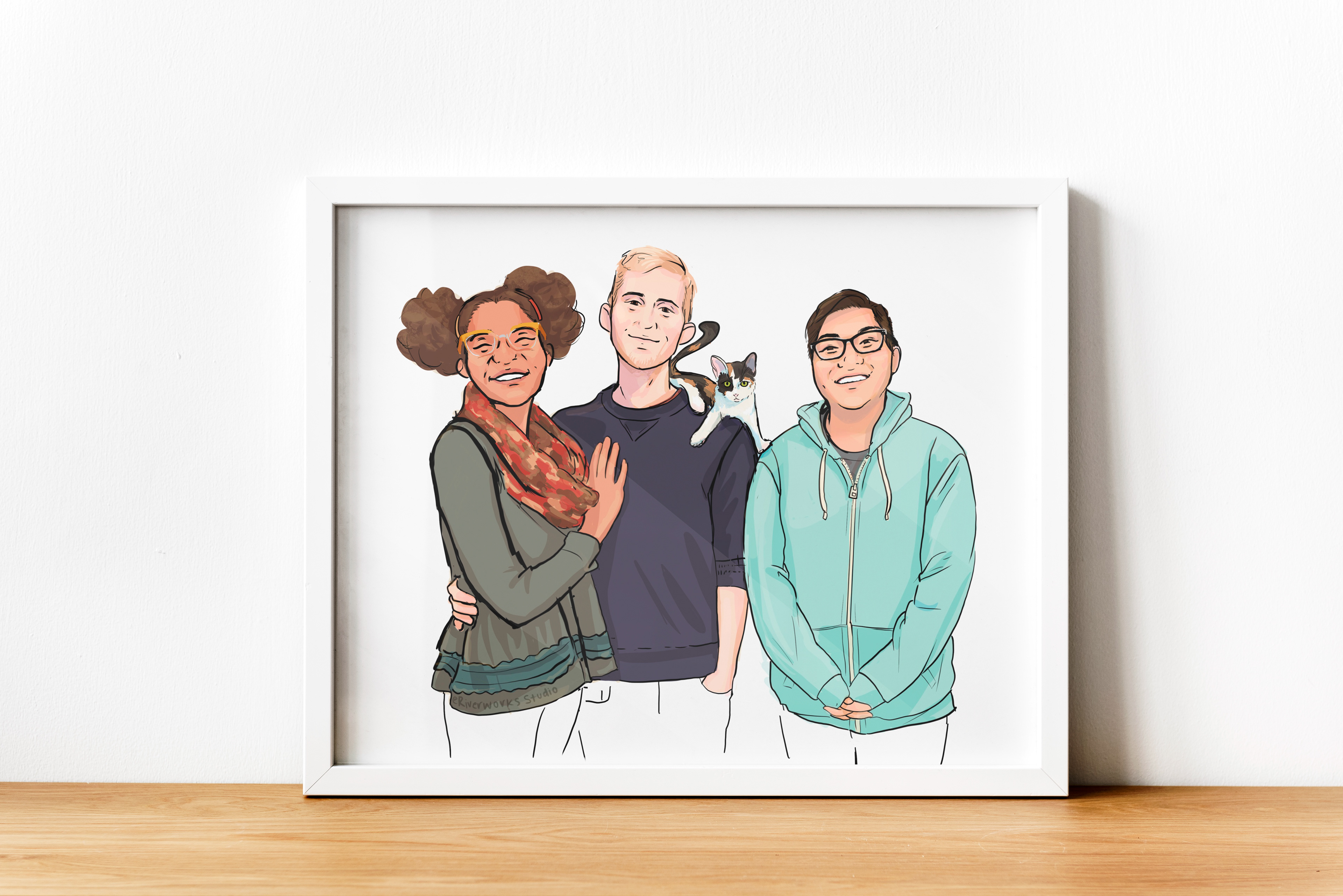 Half-length portrait with pet