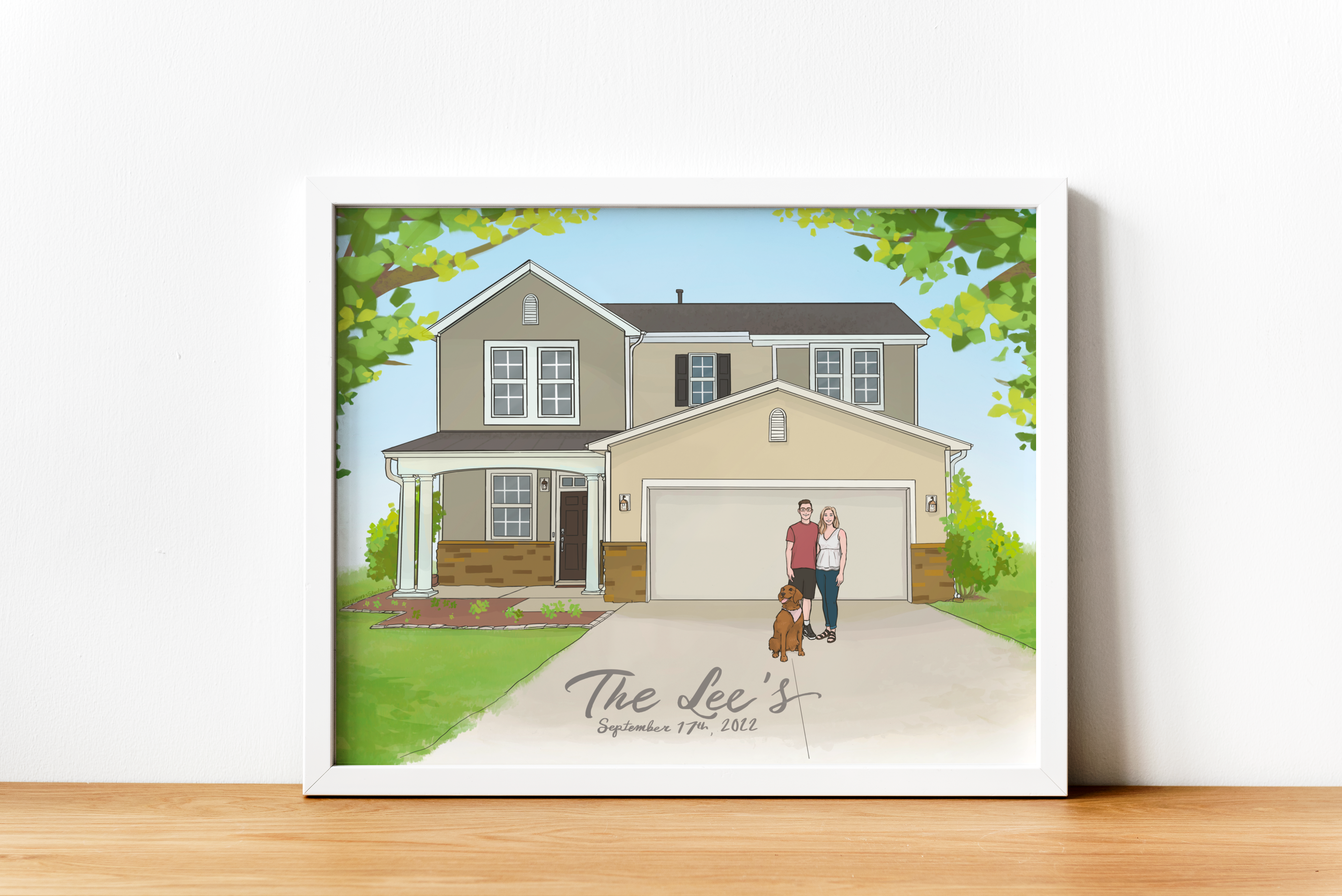 Custom full-lenth portrait with complex background