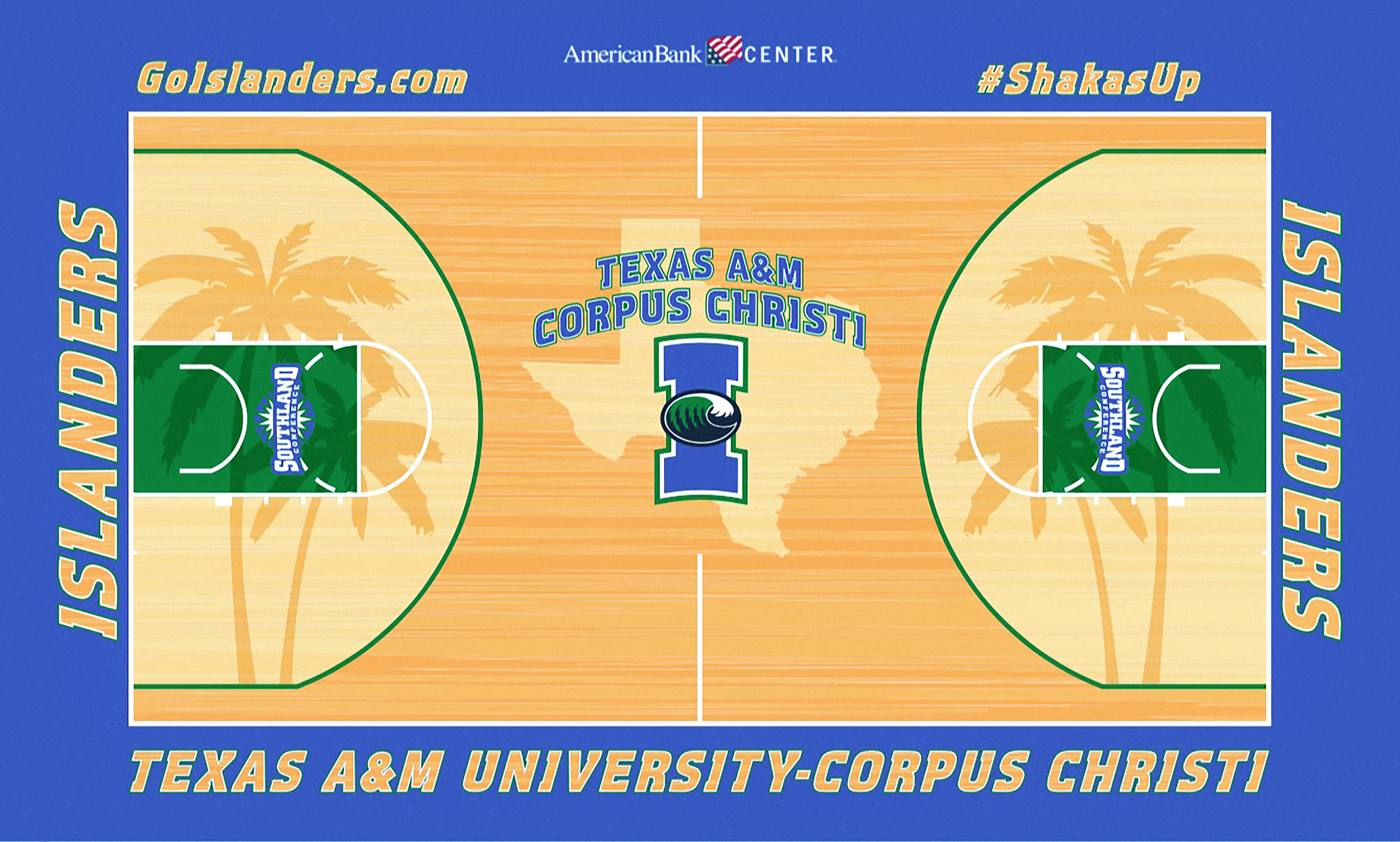 TAMUCC 2020 Basketball Court Design at the American Bank Center
