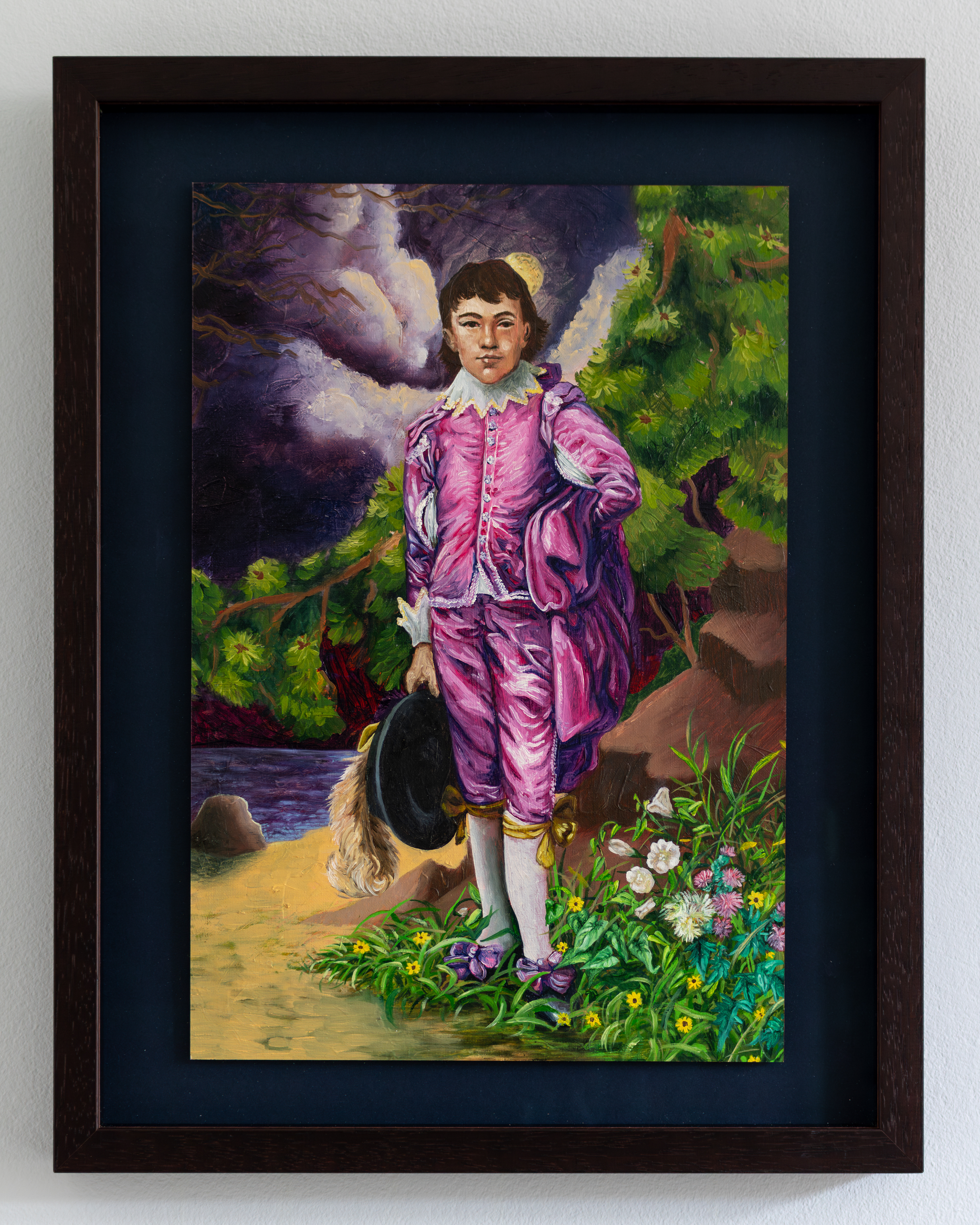 The Pink Boy, Oil on oil paper, 39.3 x 26.7 cm, 49.4 x 38.6 cm framed, 2024