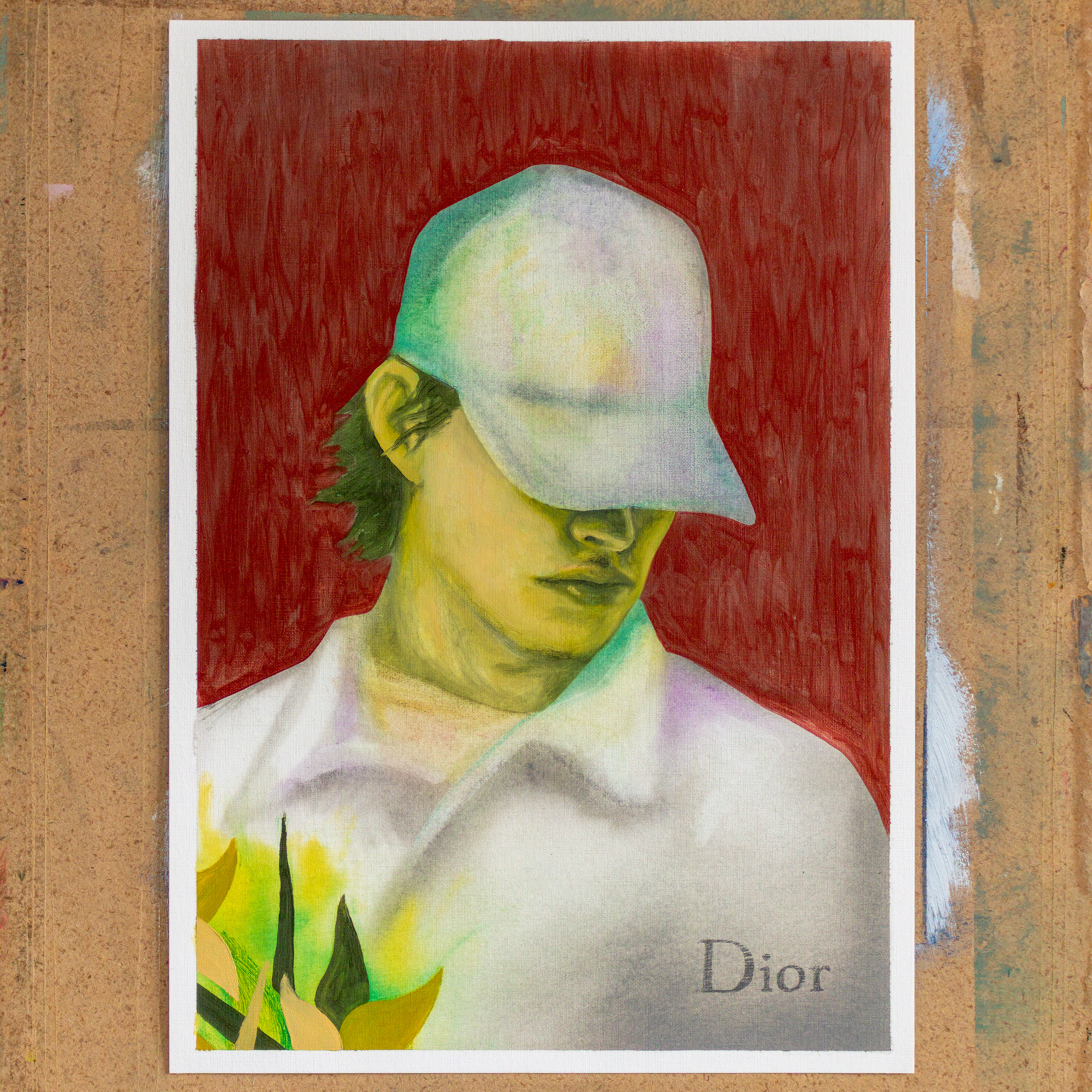 Dior study, oil and graphite on oil paper, A3, 2023