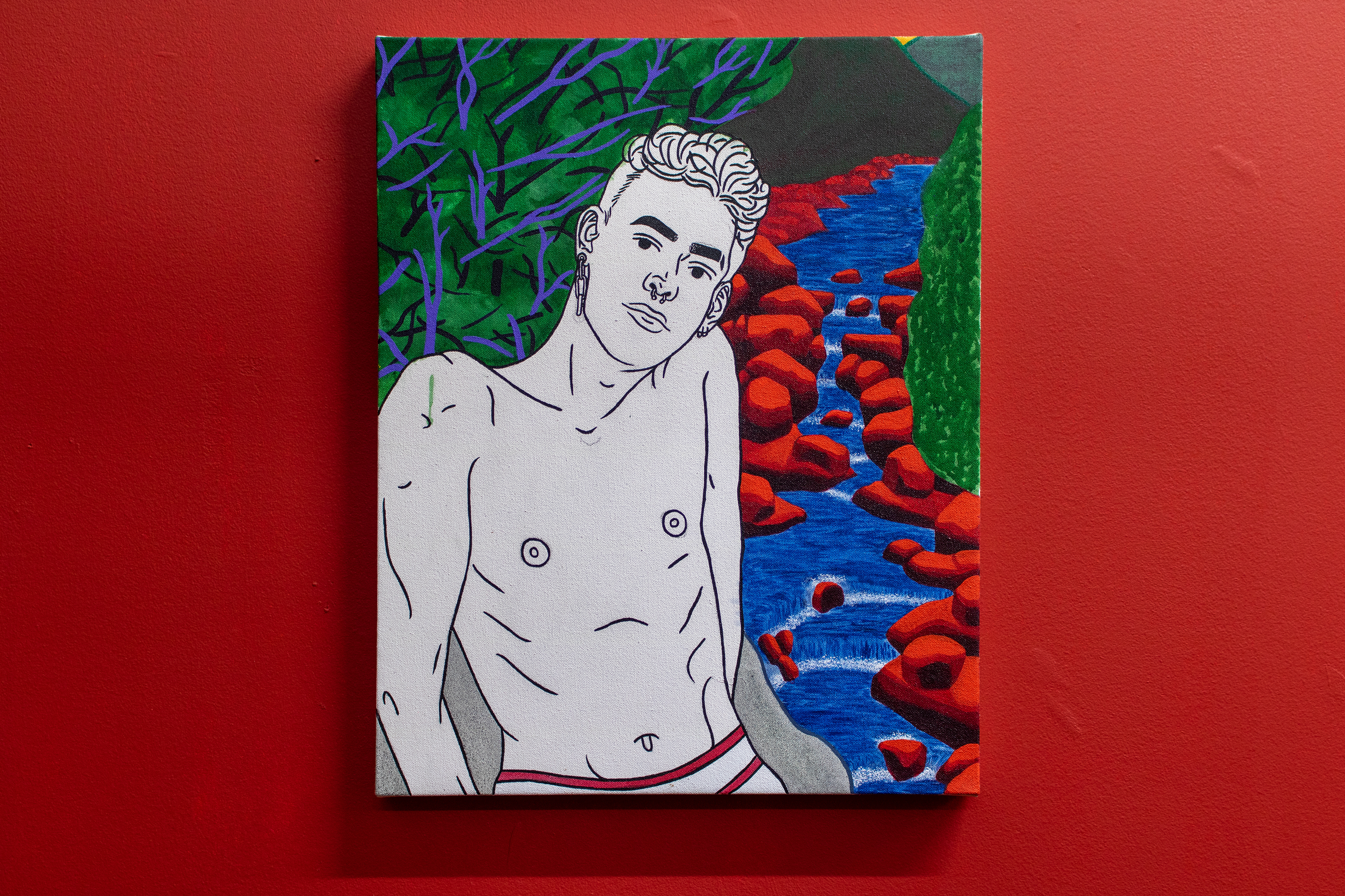 Crystal Blue, in my head, Acrylic on canvas, 40 x 50 cm, April 2022.