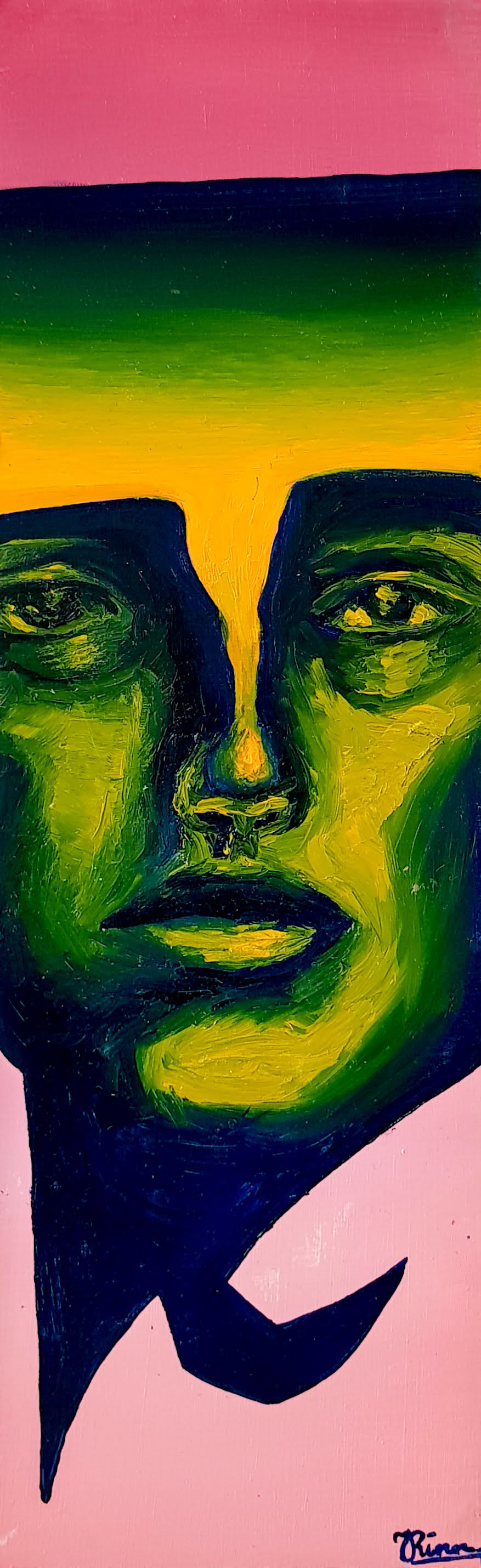 Untitled, oil on MDF , 11.3 x 36 cm