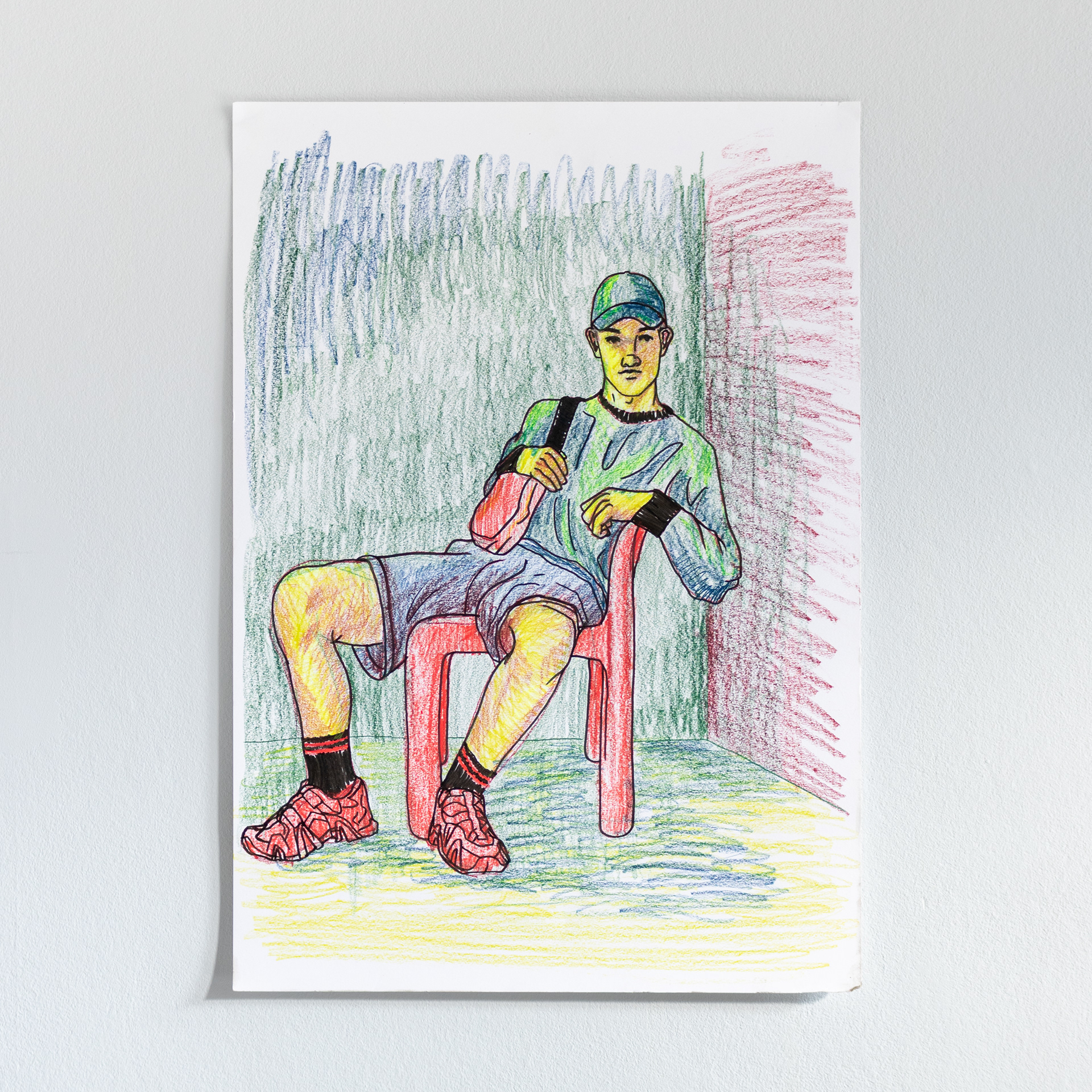 Diesel Study 1, Coloured pencil and marker on paper, A2, 2023