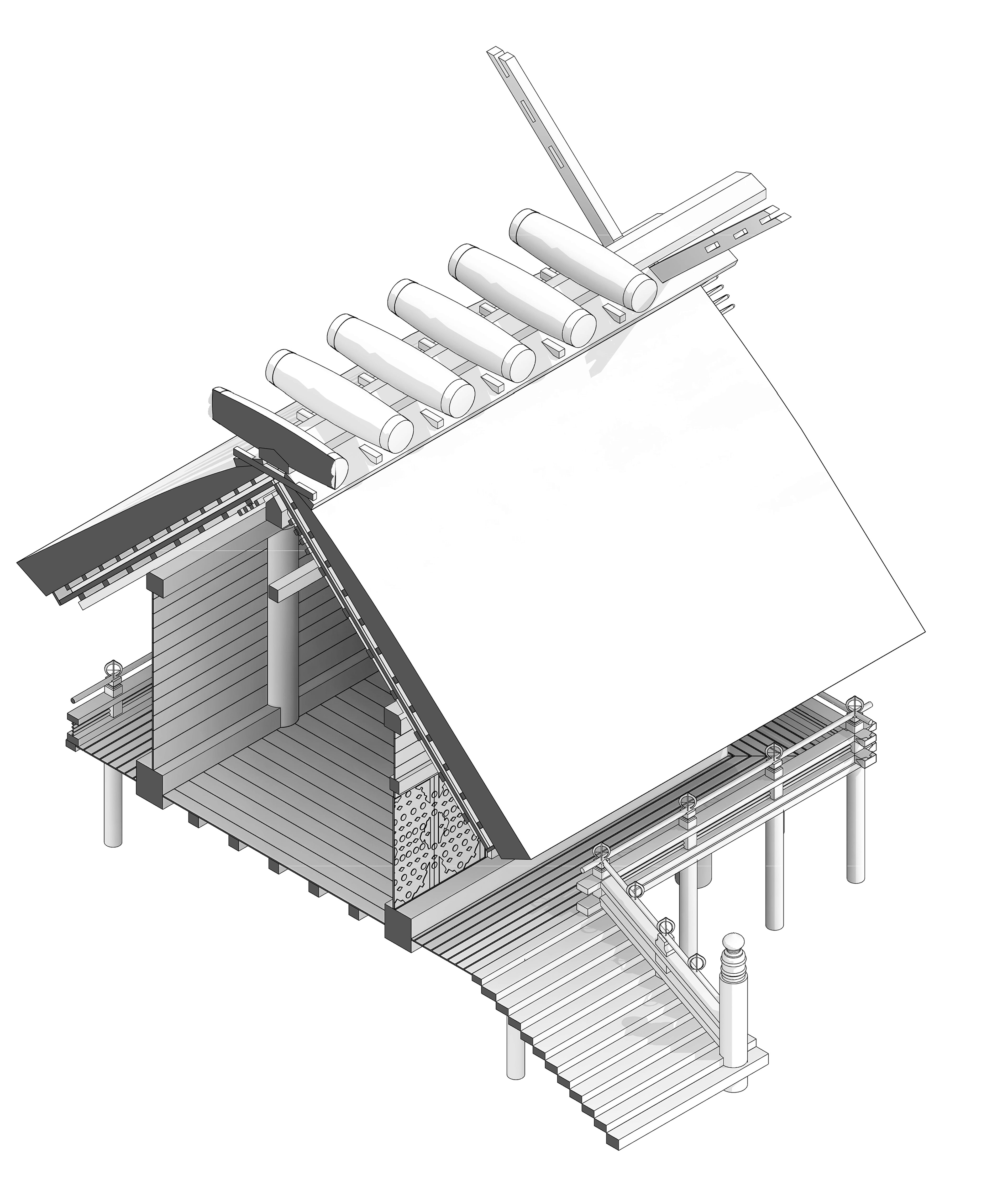 Ise Grand Shrine - 3D Transverse Section