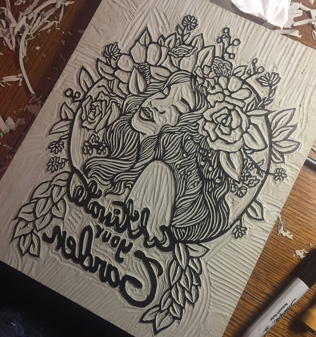 Relief print outlines