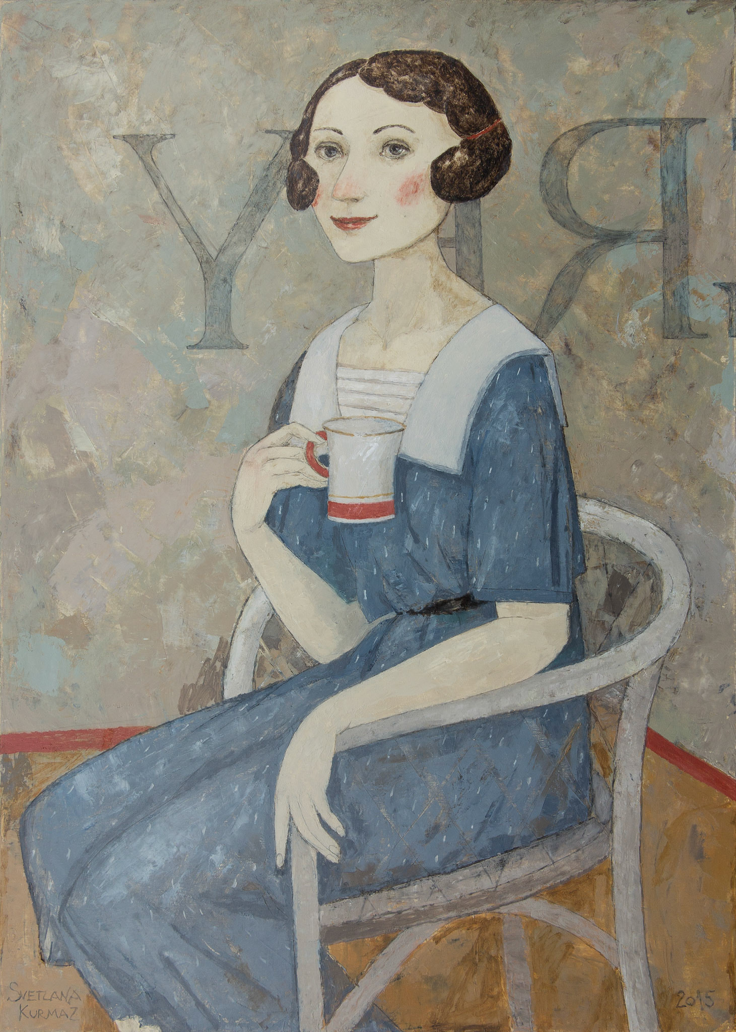 TEA TIME, oil on canvas, 100x70cm. Available.