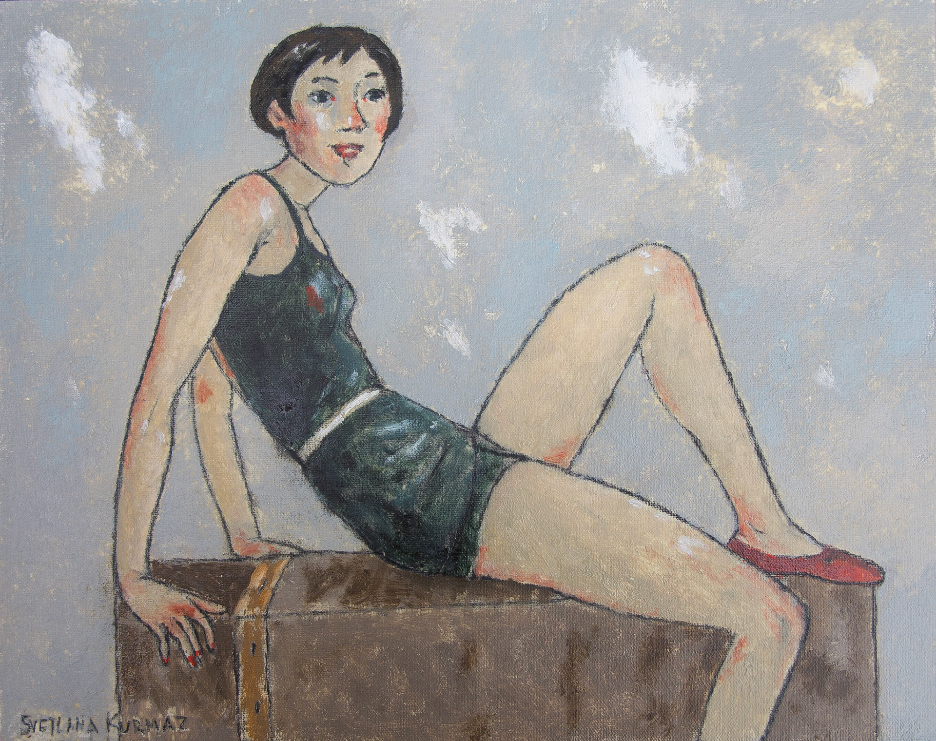 GYMNAST, oil on panel, 24x30cm. SOLD