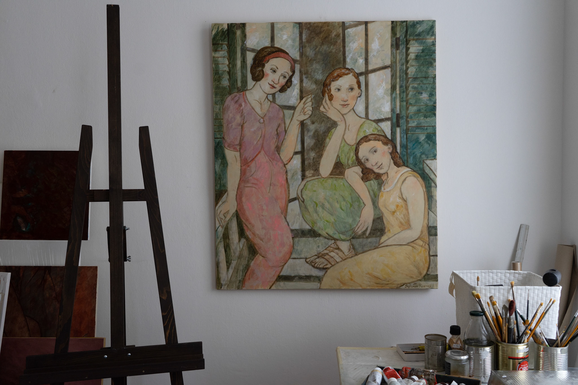 in artist studio