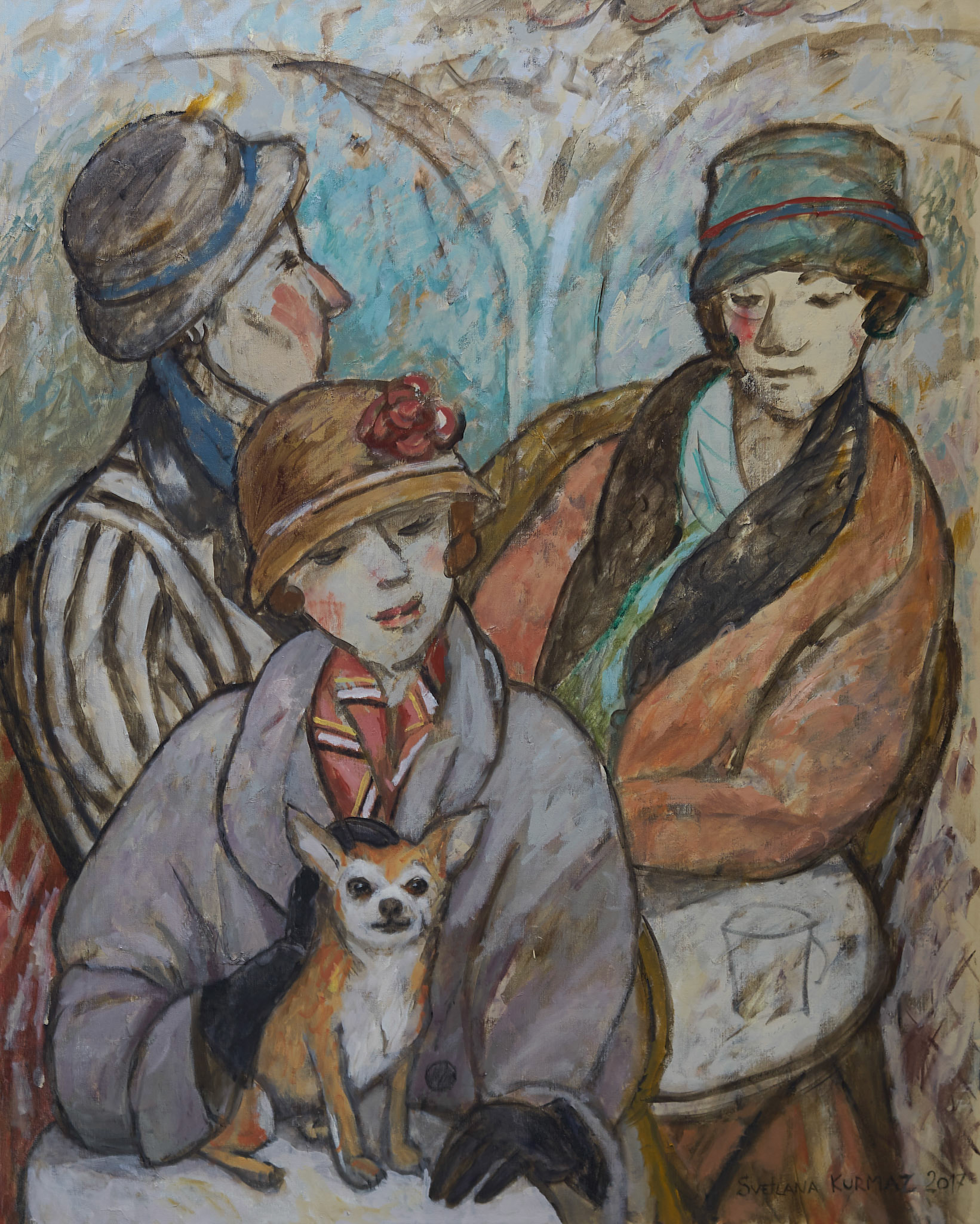 THE BEST FRIENDS, oil on canvas, 100x80cm./SOLD/