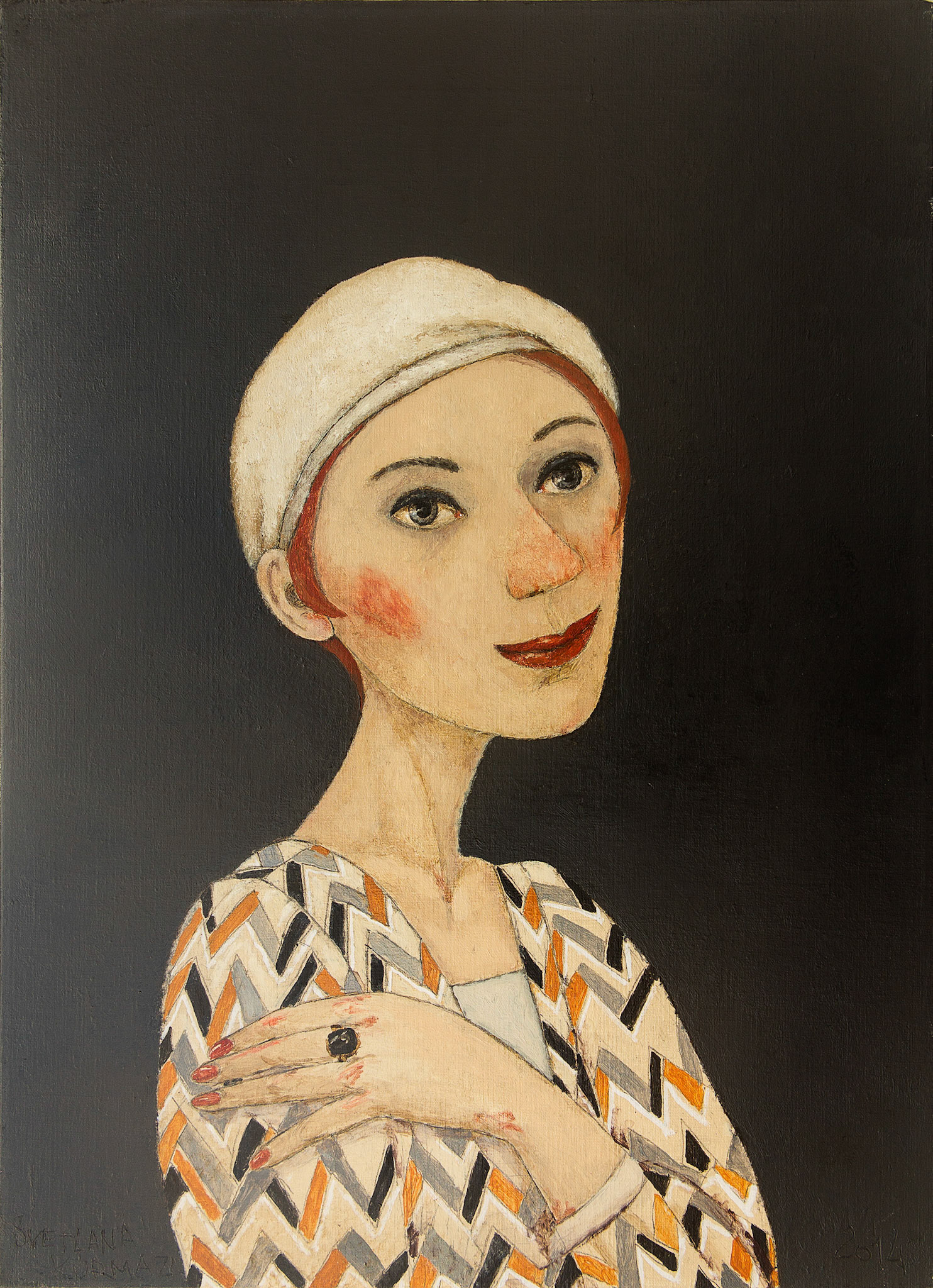 LADY WITH RING, oil on canvas, 60x45cm. SOLD