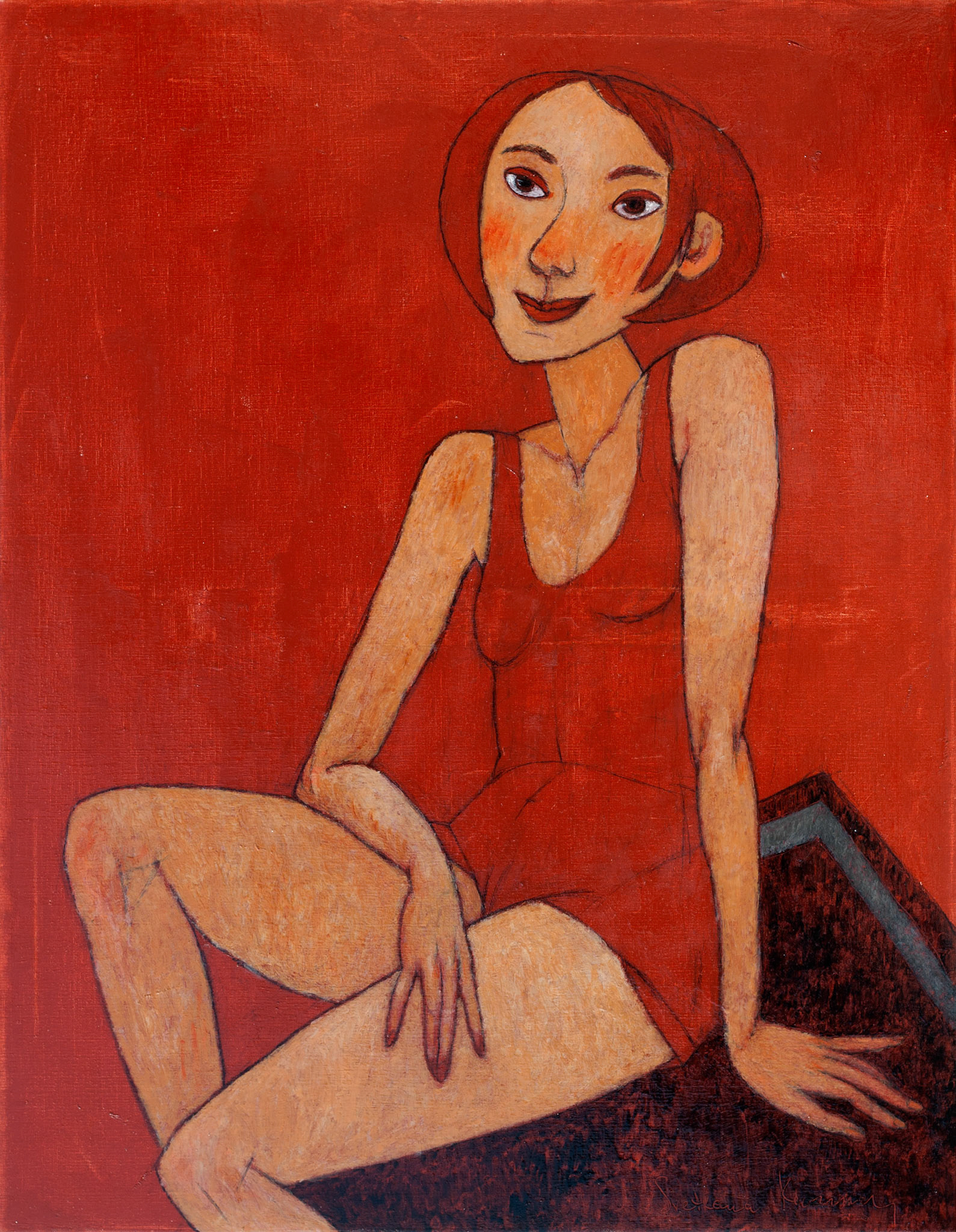 ENGLISH MODEL, oil on canvas, 90x70cm. SOLD