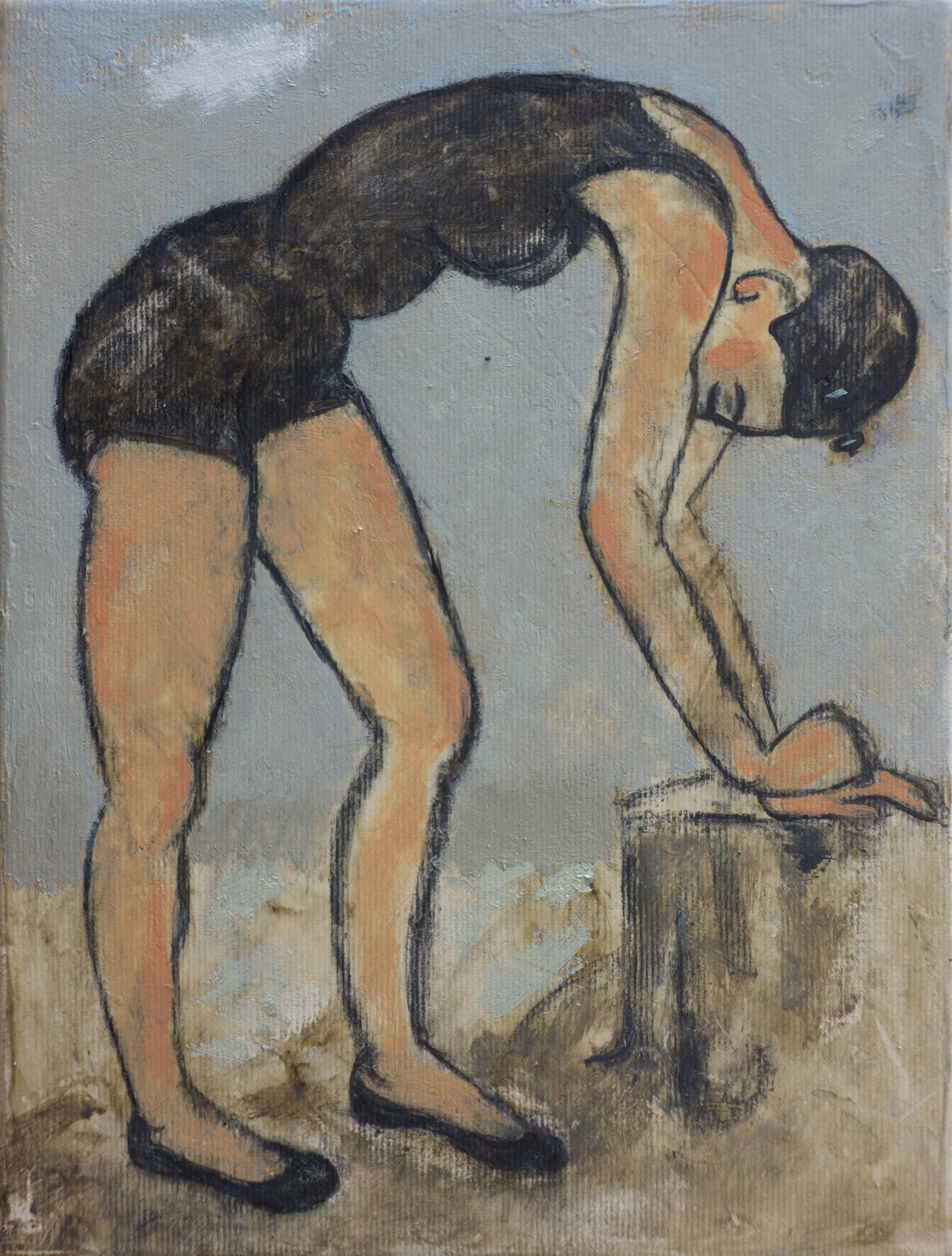LADY SWIMMER, oil on canvas, 24x18cm. Available.