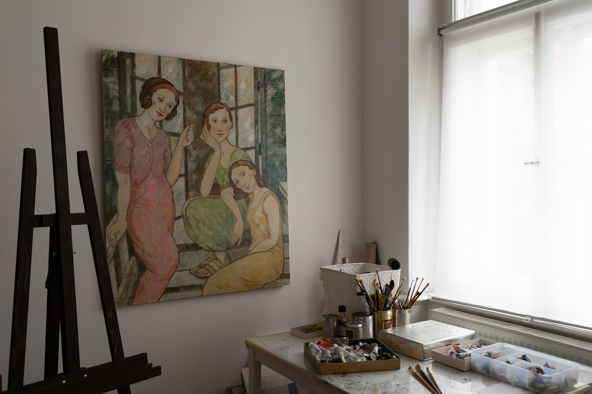 in artist studio