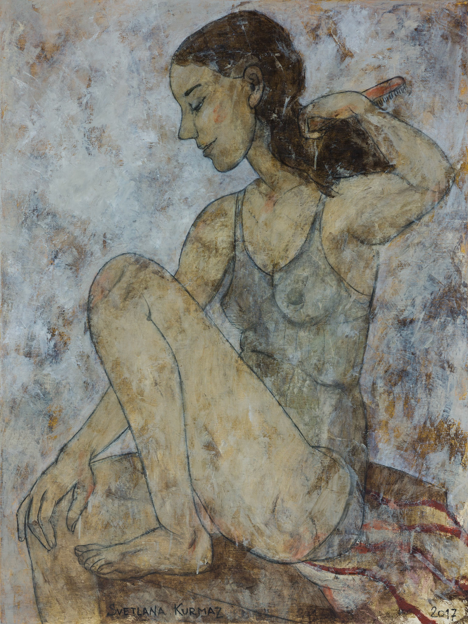 MORNING MODEL, oil on canvas, 80x60cm. SOLD