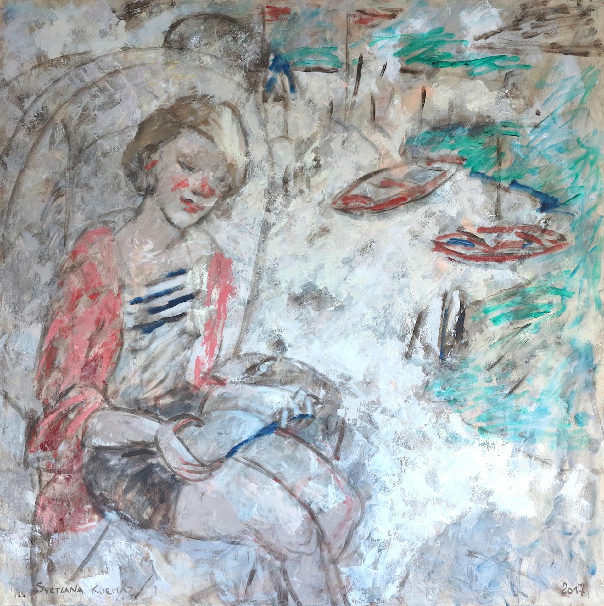 A PERFECT SUMMER DAY, oil on canvas, 100x100cm. Available.