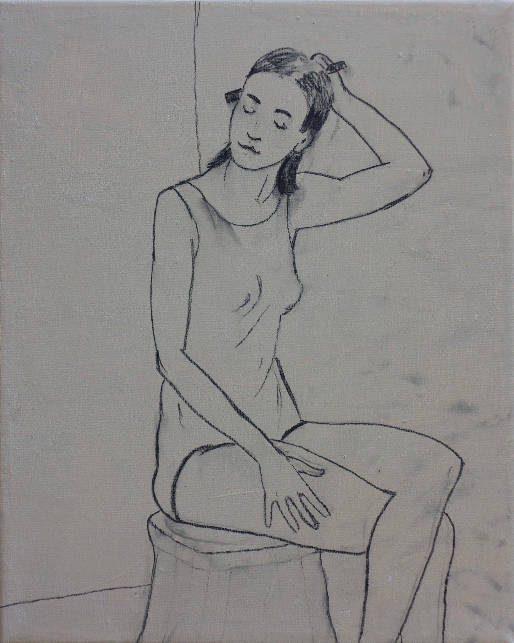charcoal on canvas, 25x20cm. /SOLD/
