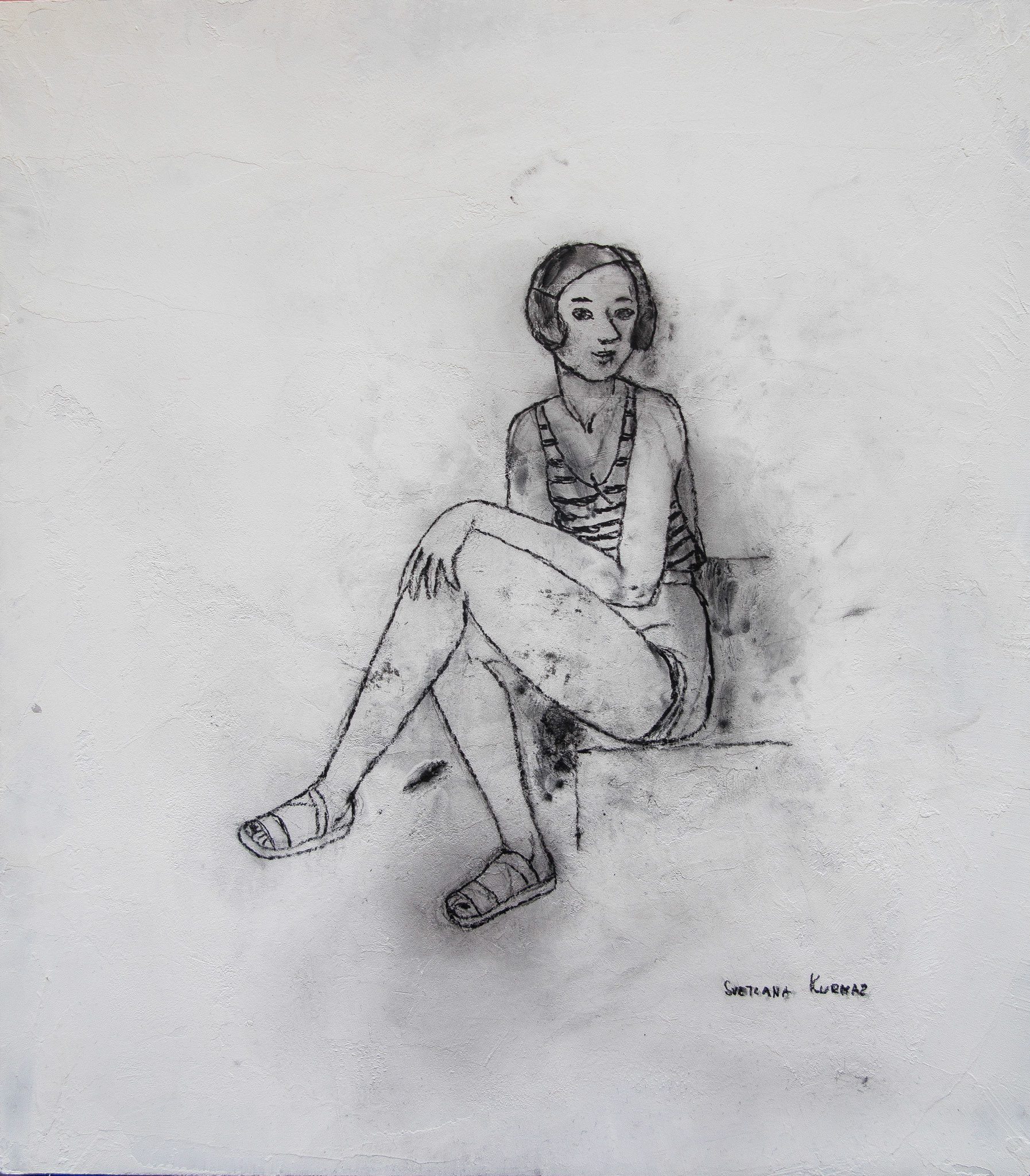charcoal on hardboard, 35x30cm. SOLD
