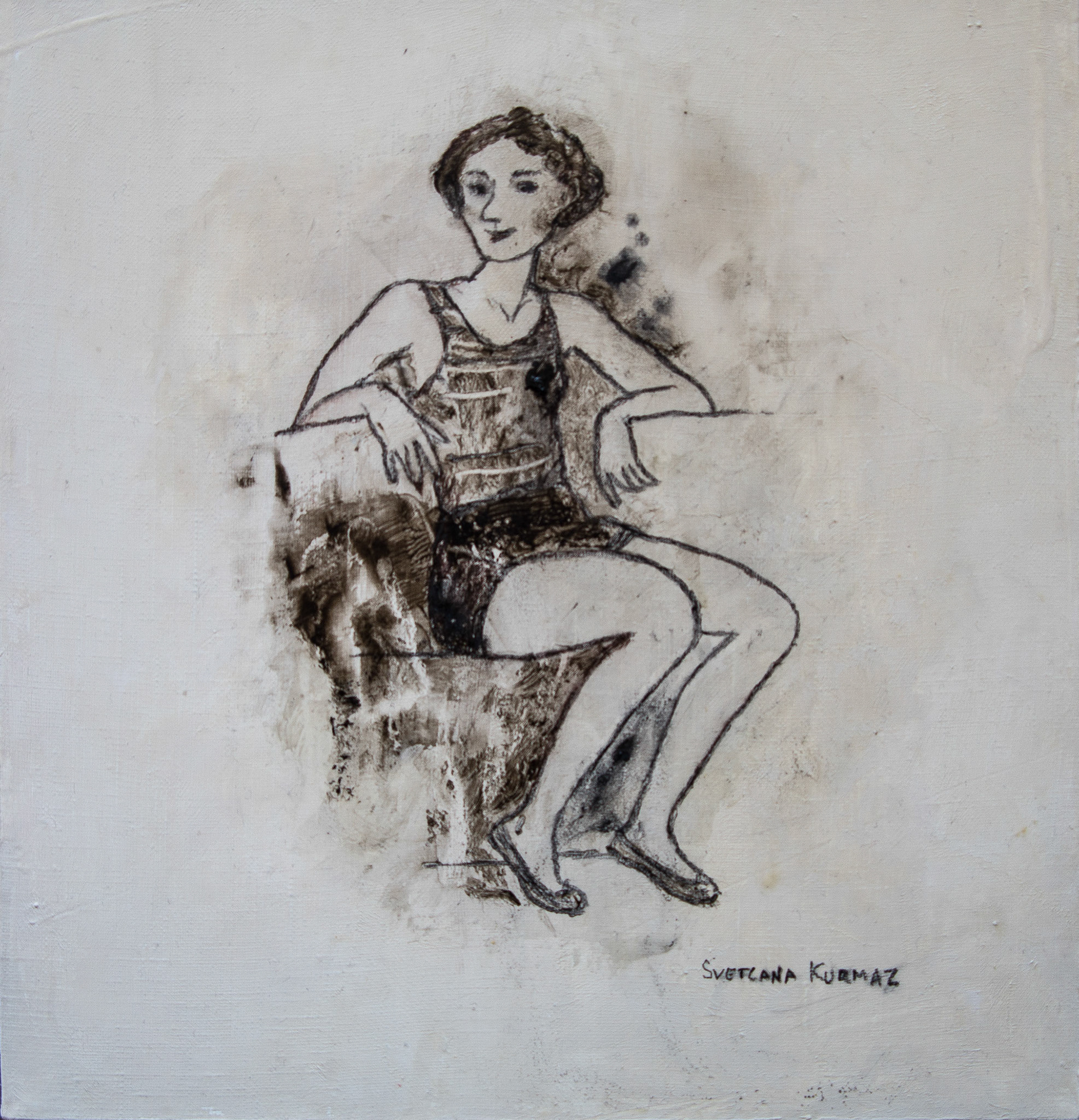 charcoal on hardboard, 35x30cm. SOLD