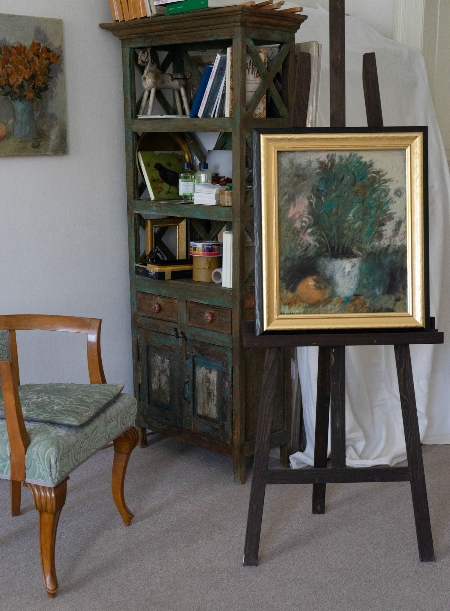 in artist studio