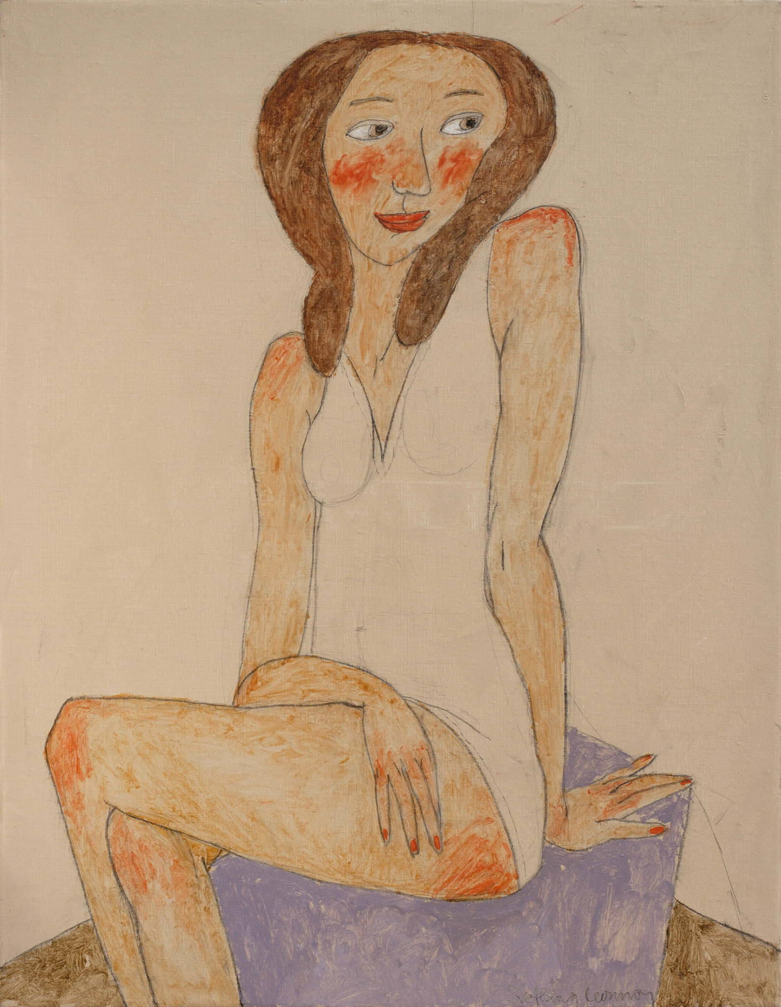 FRENCH MODEL, oil on canvas, 90x70cm. SOLD