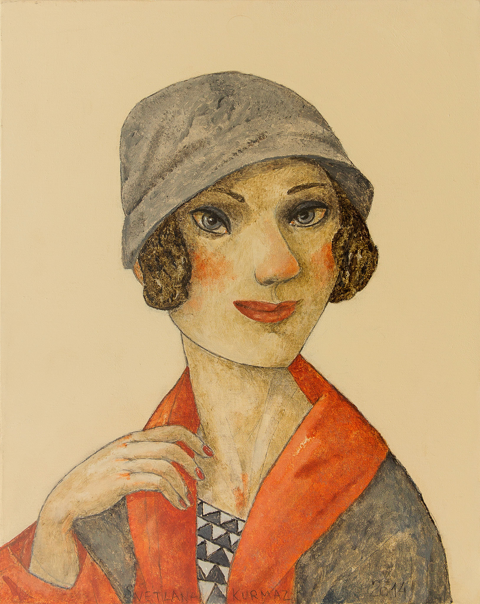 GRAY HAT, oil on canvas, 50x40cm. SOLD