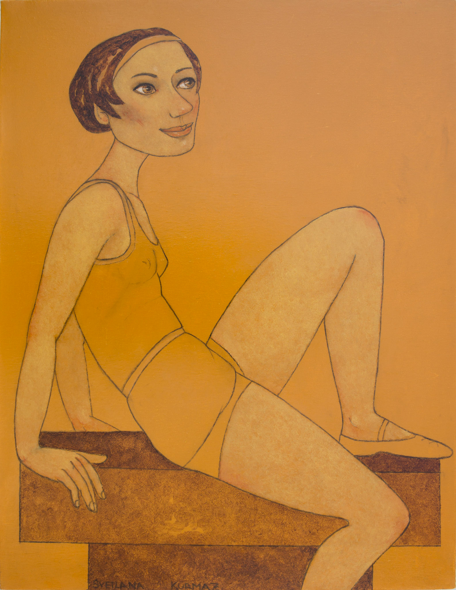 BATHING BEAUTY (lll) , oil on canvas, 80x60cm. Available.