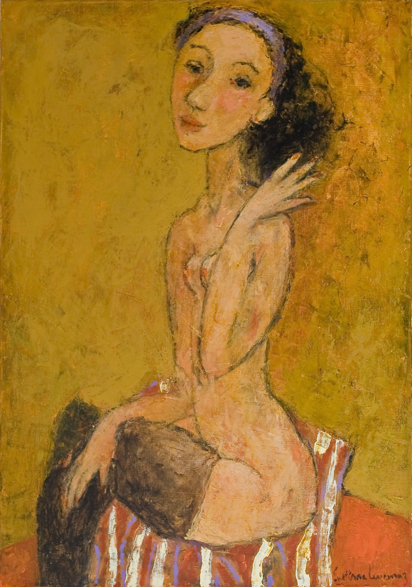 EVENING DRESS, oil on canvas, 70x50cm.