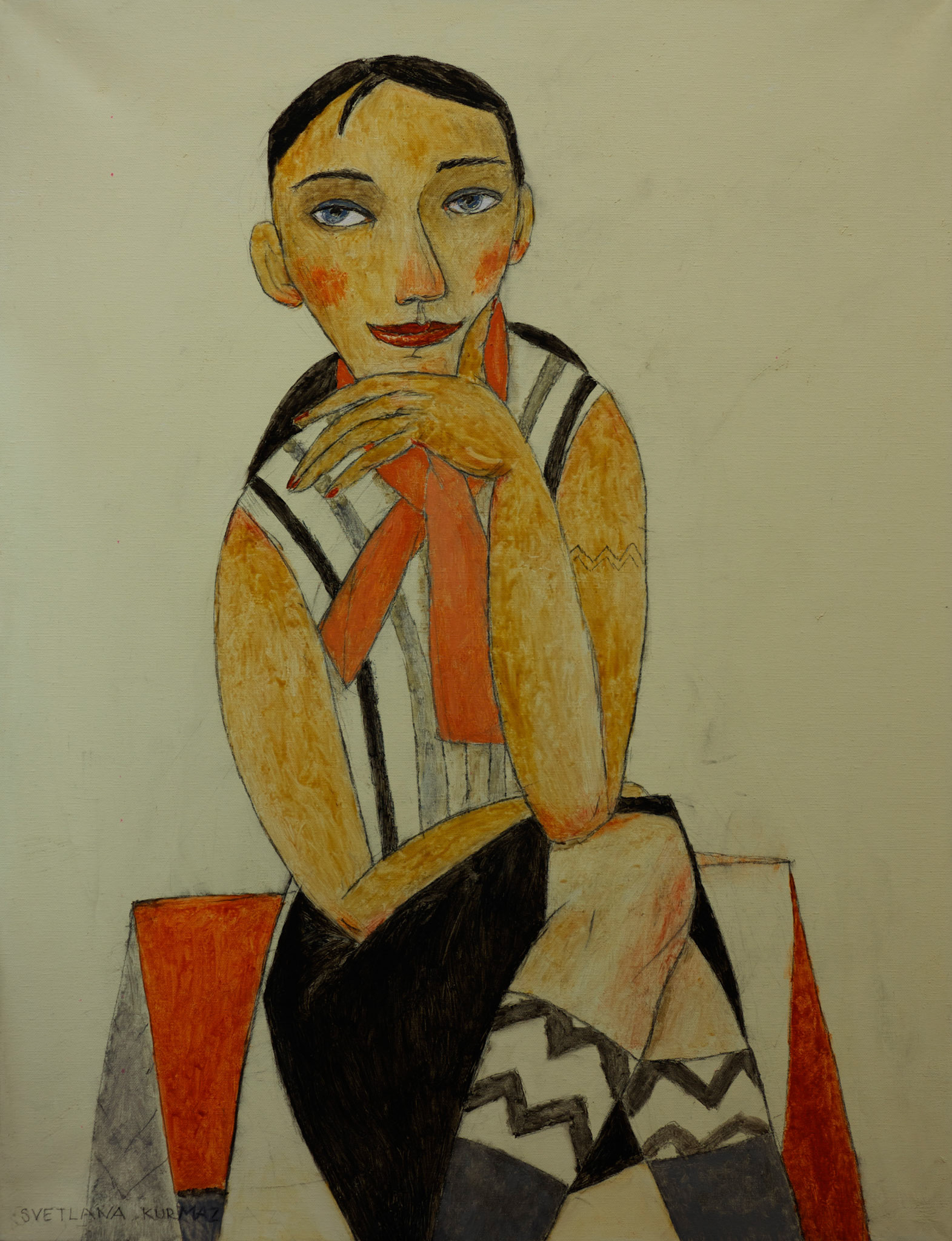 GIRL FROM CAFFEE, oil on canvas, 80x60cm. SOLD