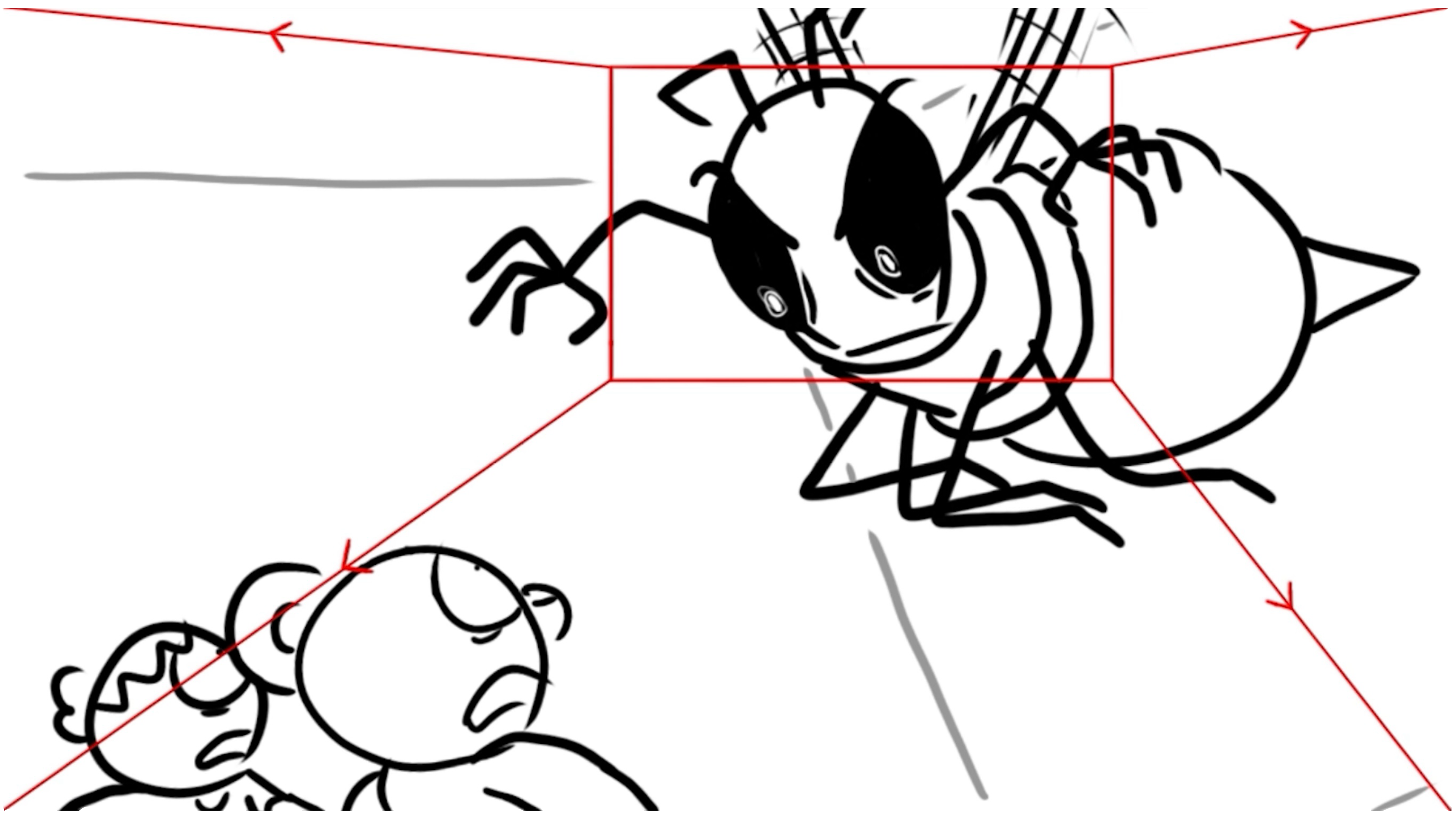 Zoom out from the wasp's face. The Mega-Wasp roars!