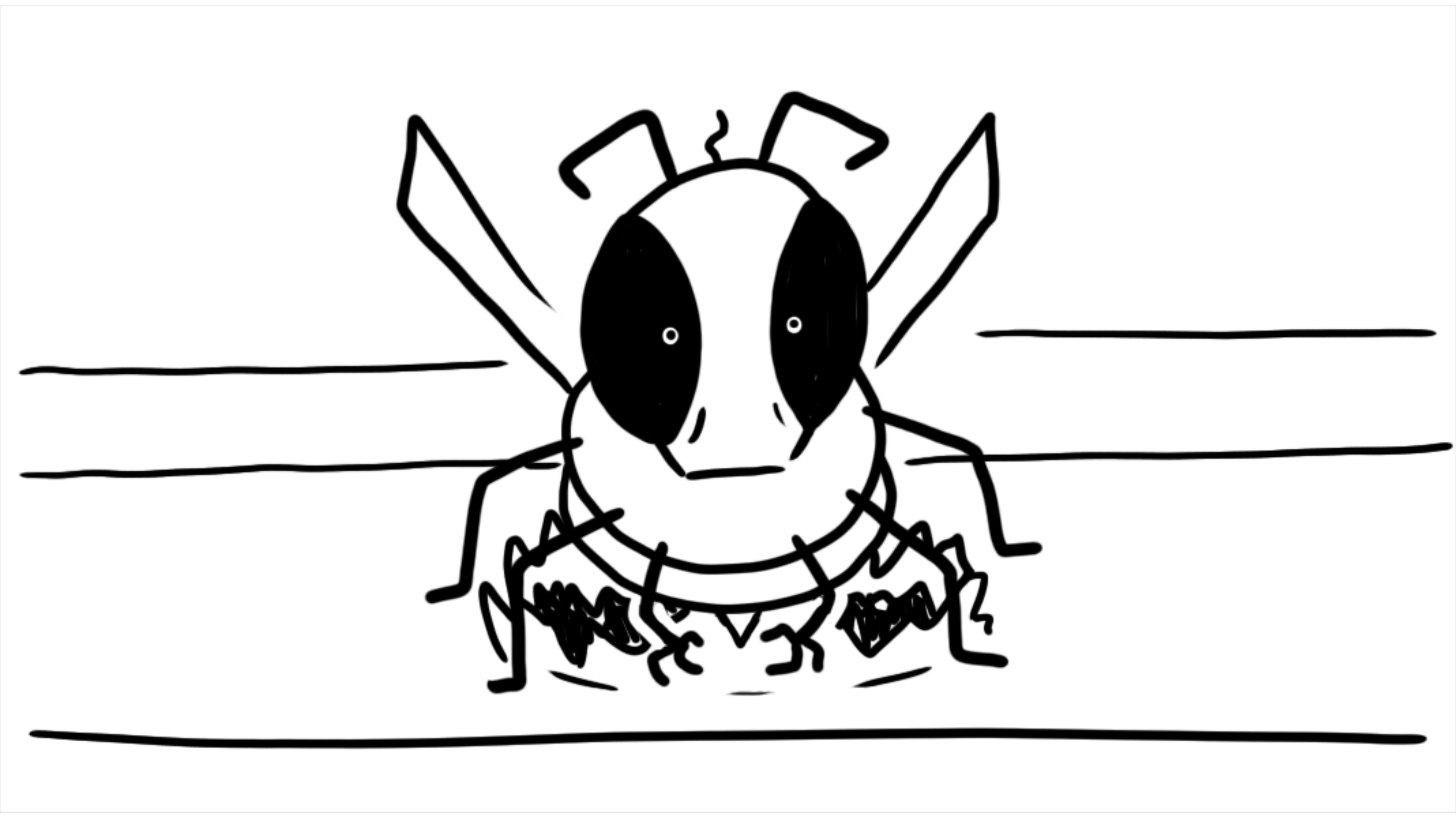 The wasp sits quietly.