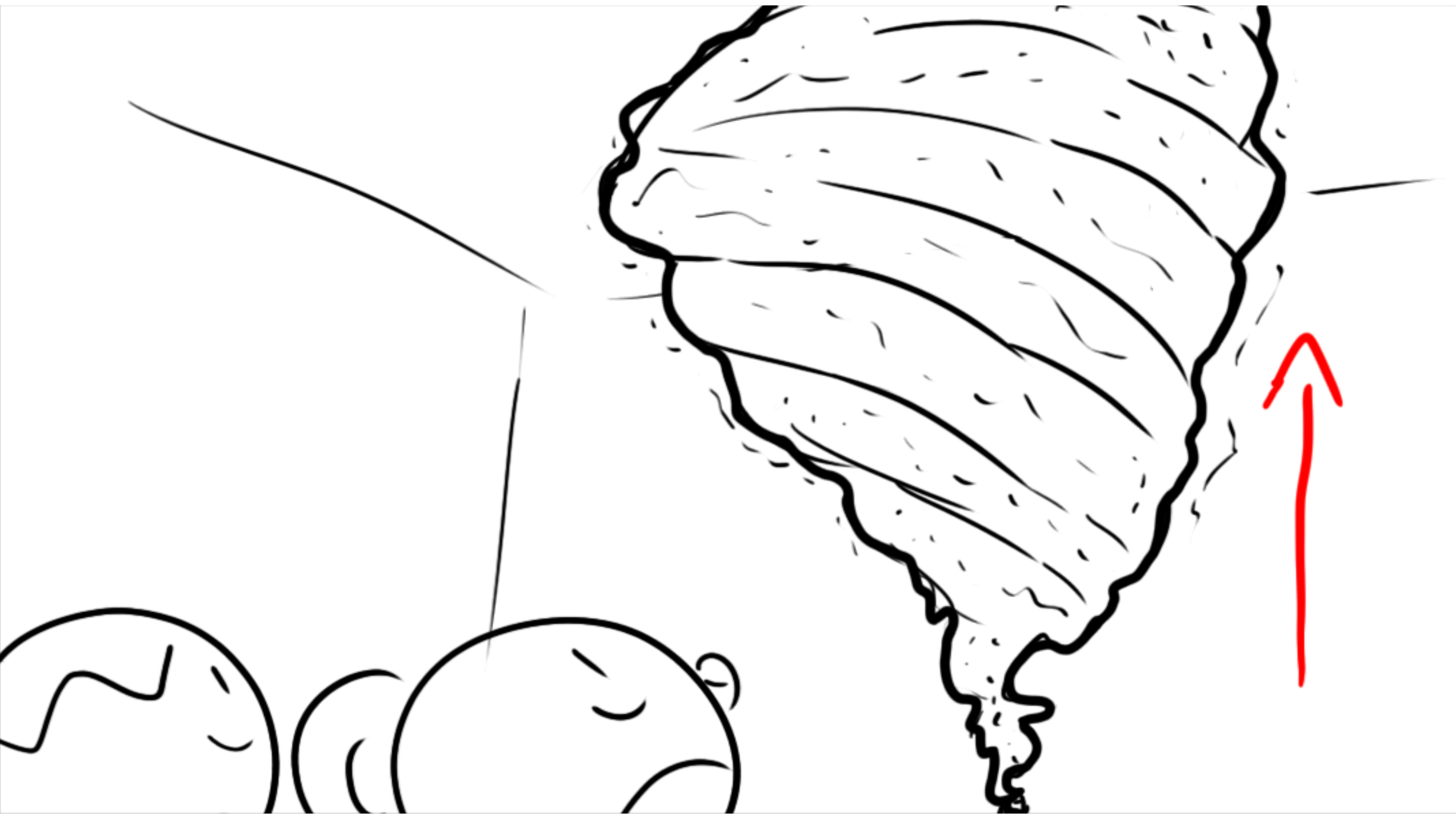 The wasps form a huge tornado, pulling objects into the air with it.