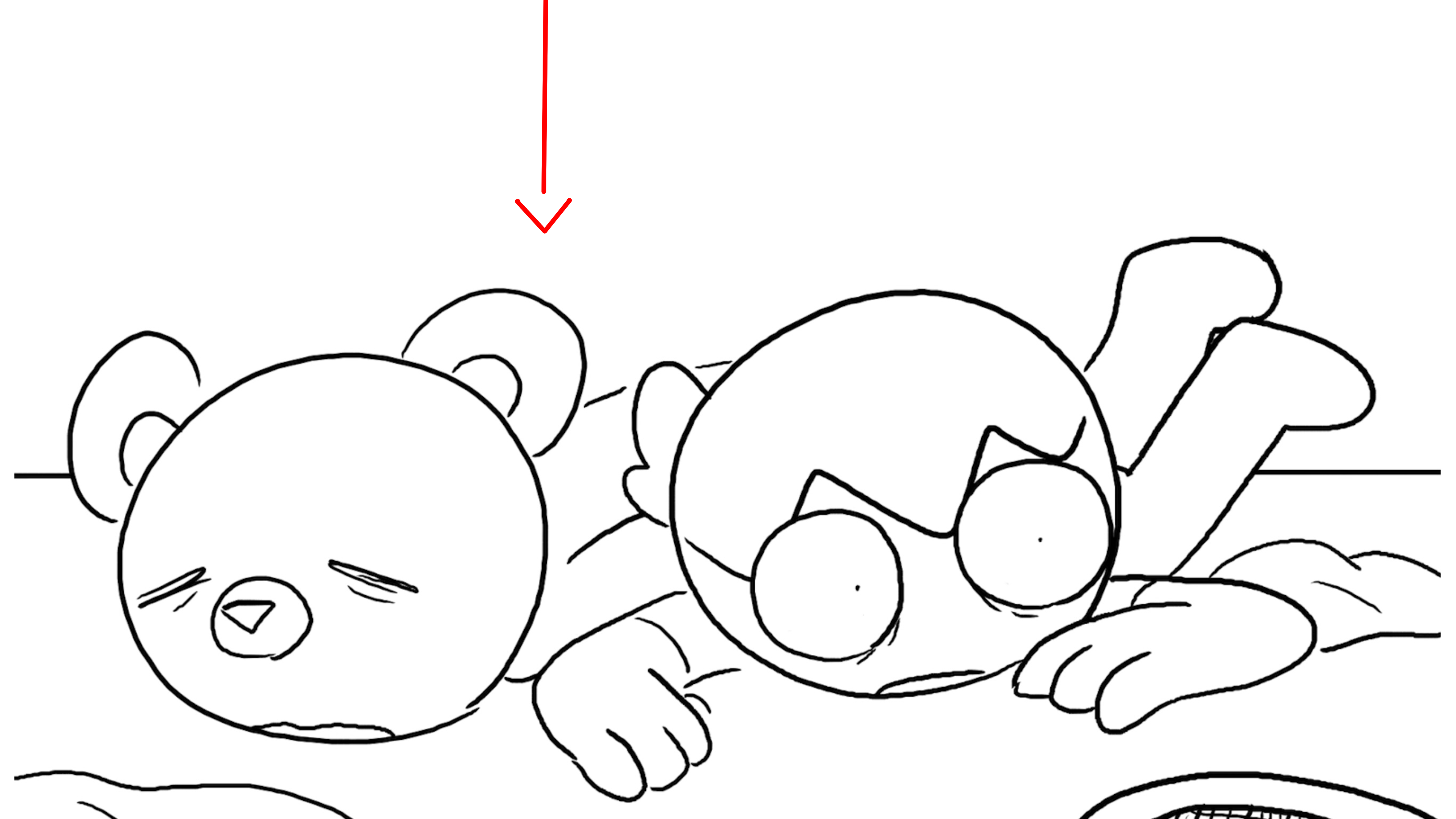 ...but Beary is dropped on top of him.