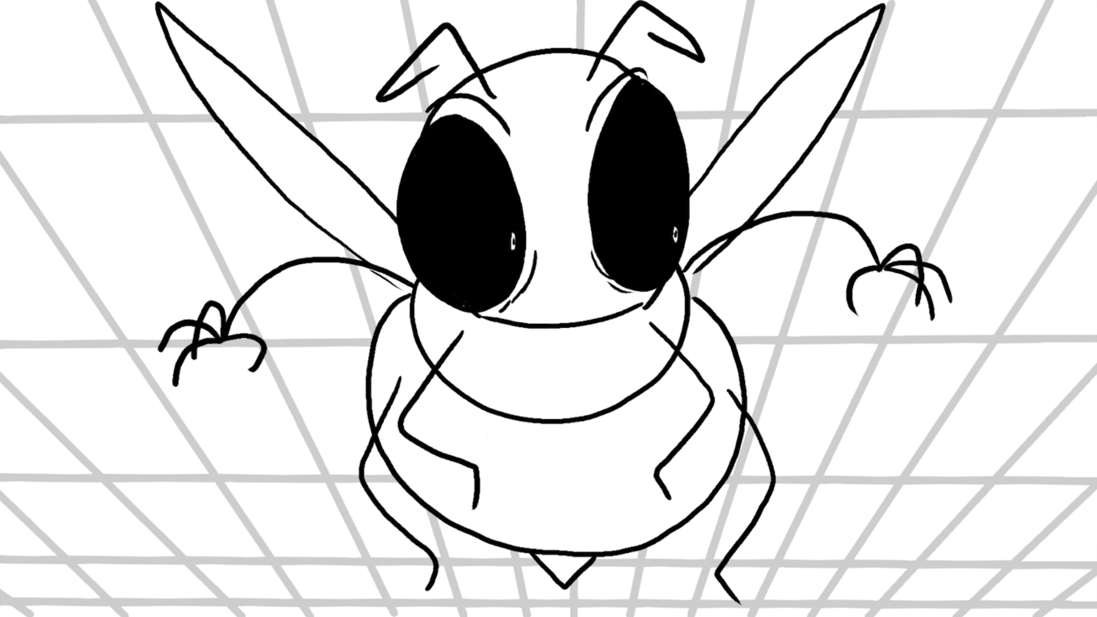 The wasp turns towards the source of the noise.