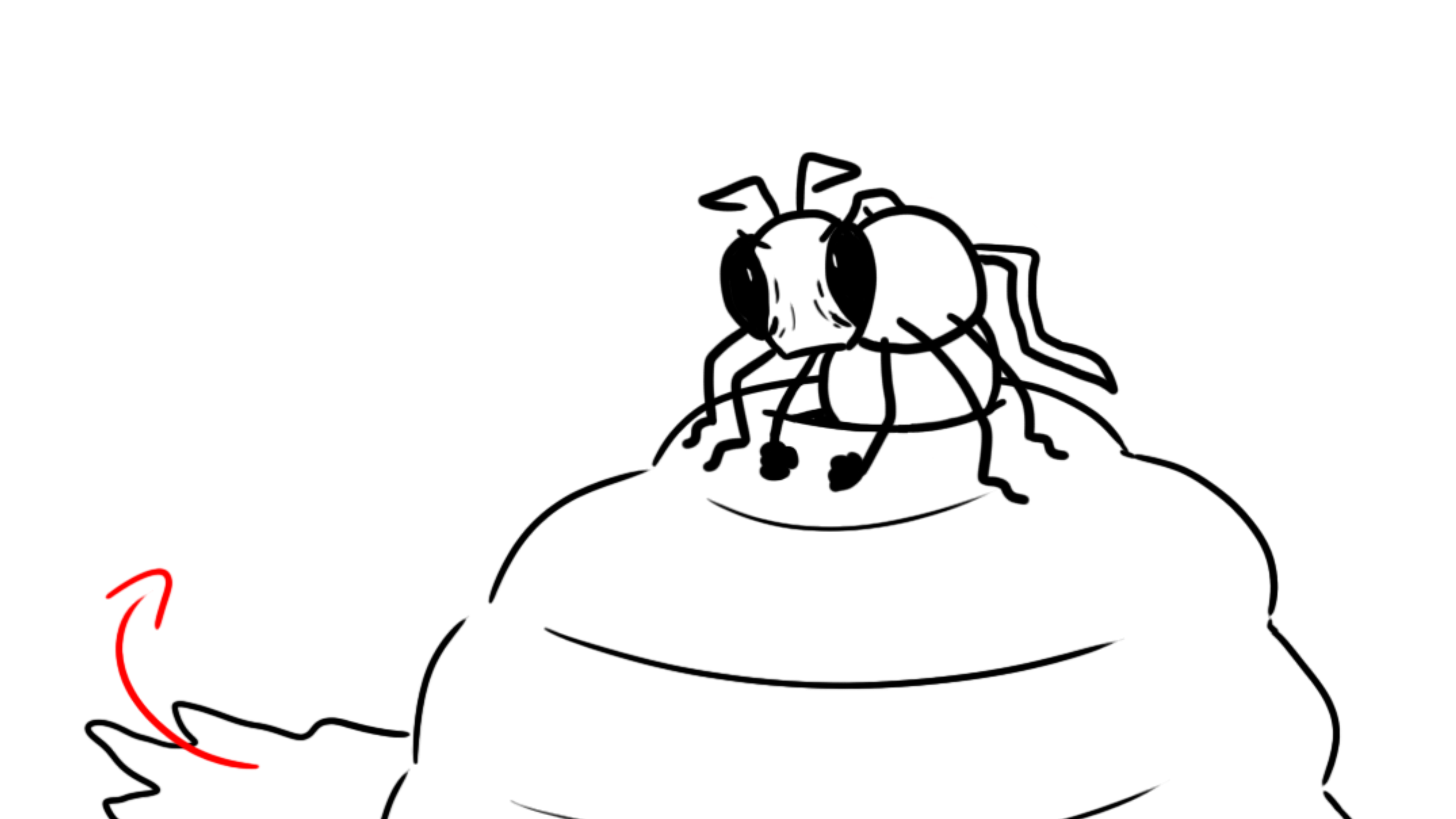 A swarm of wasks swarm out of the nest, surrounding him.