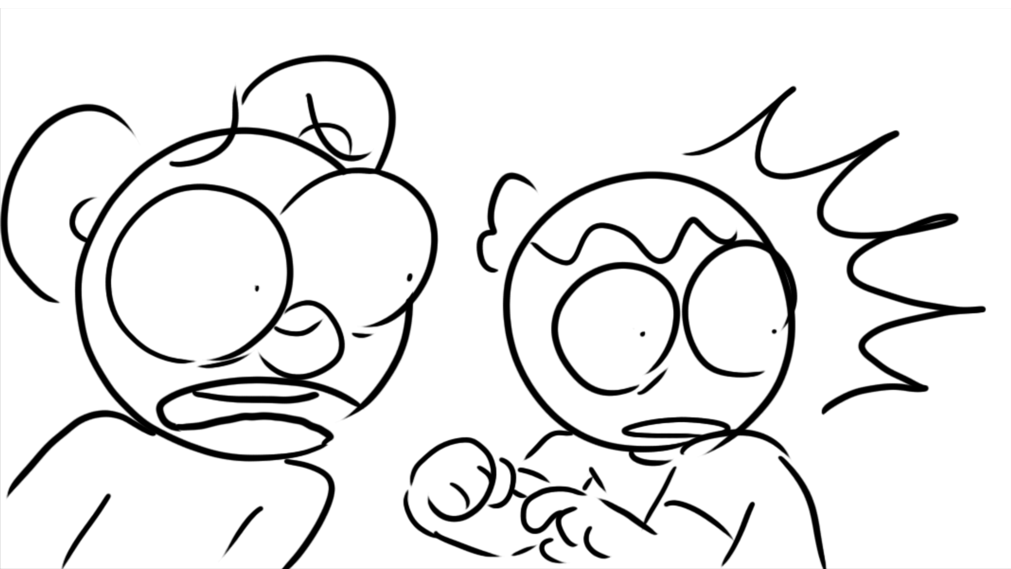 Connor and Beary stare in horror.