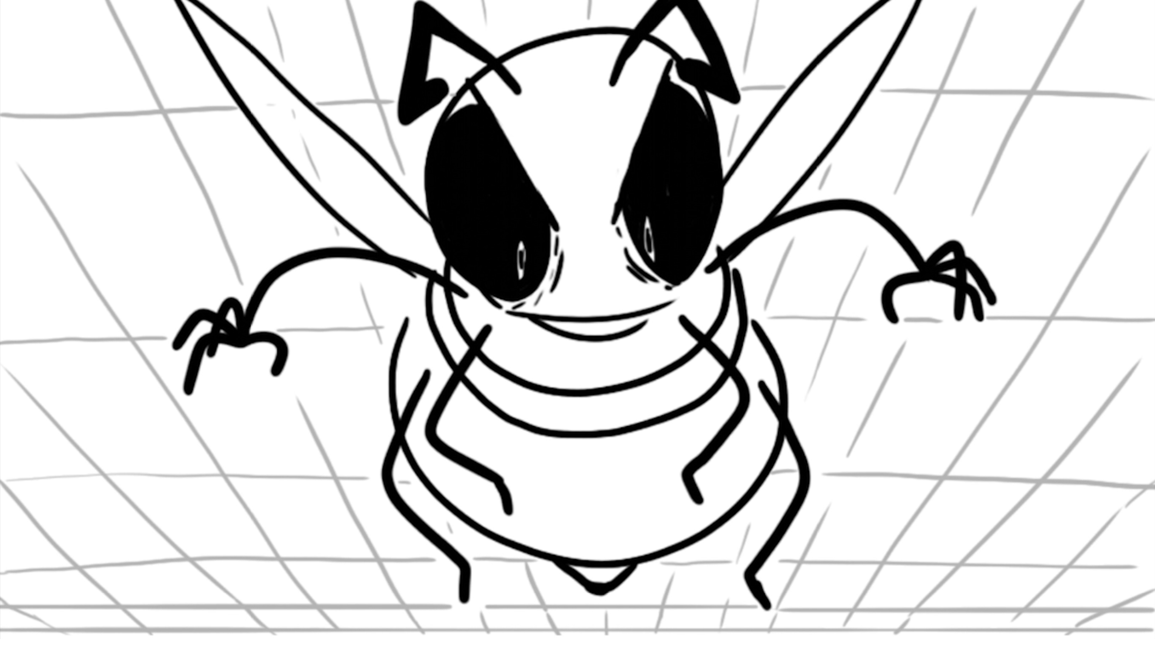 The Mega-Wasp towers above them. 
