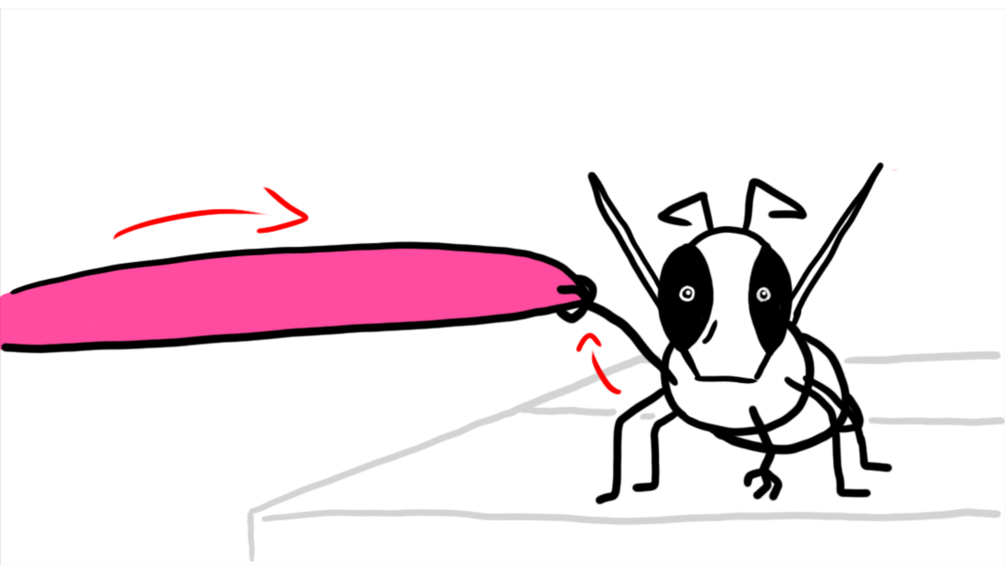 The wasp catches it.